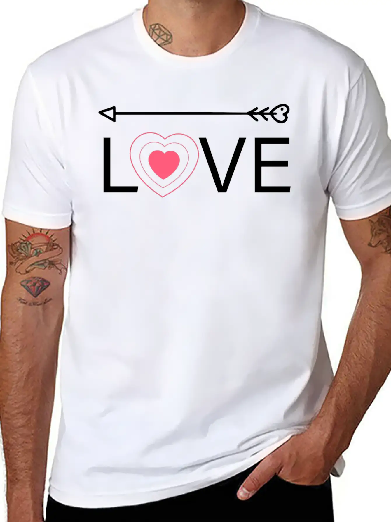 Love - Arrow Pointing Right Unisex Casual T-Shirt – Clean Design For Daily Comfort