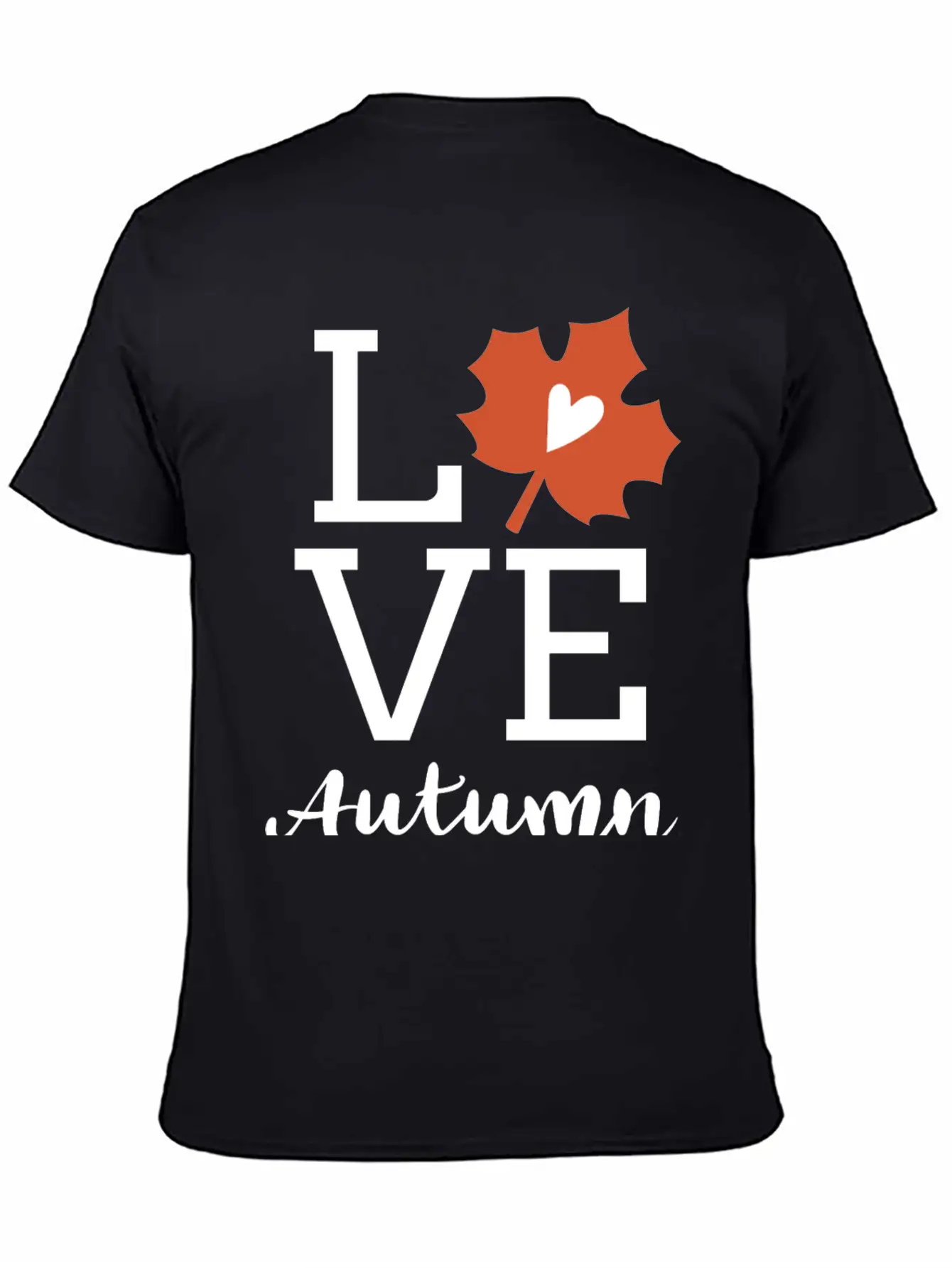 Love Autumn Maple Leaf Unisex Short Sleeve Soft Cotton T-Shirt – Casual Everyday Wear