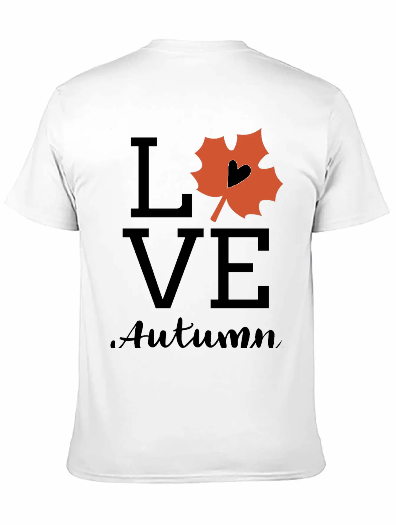 Love Autumn Maple Leaf Unisex Short Sleeve Soft Cotton T-Shirt – Casual Everyday Wear