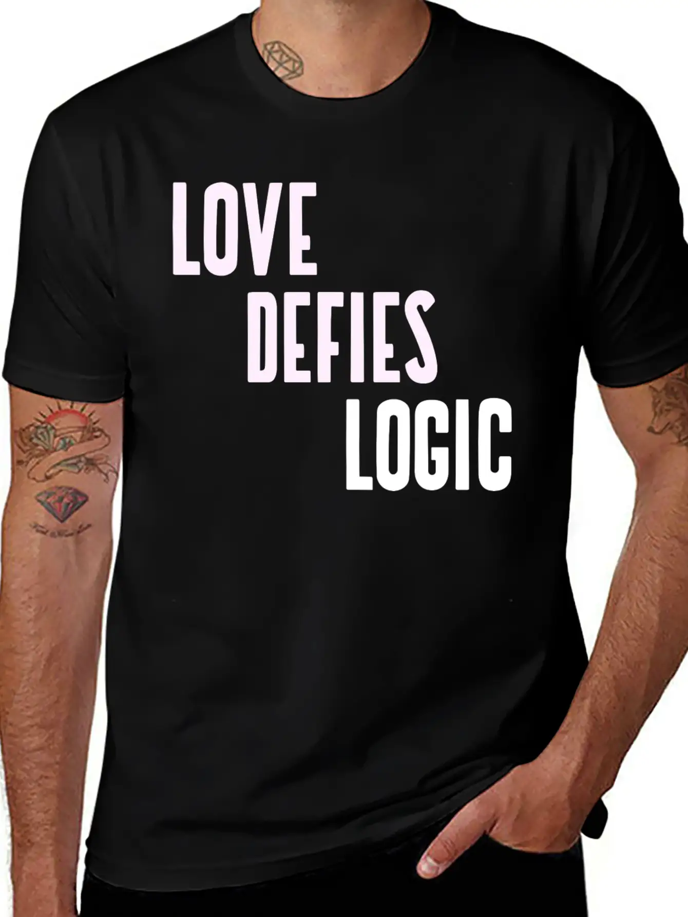 LOVE DEFIES LOGIC (pd148) Essential Unisex Summer Tee – Soft Cotton Casual Fit