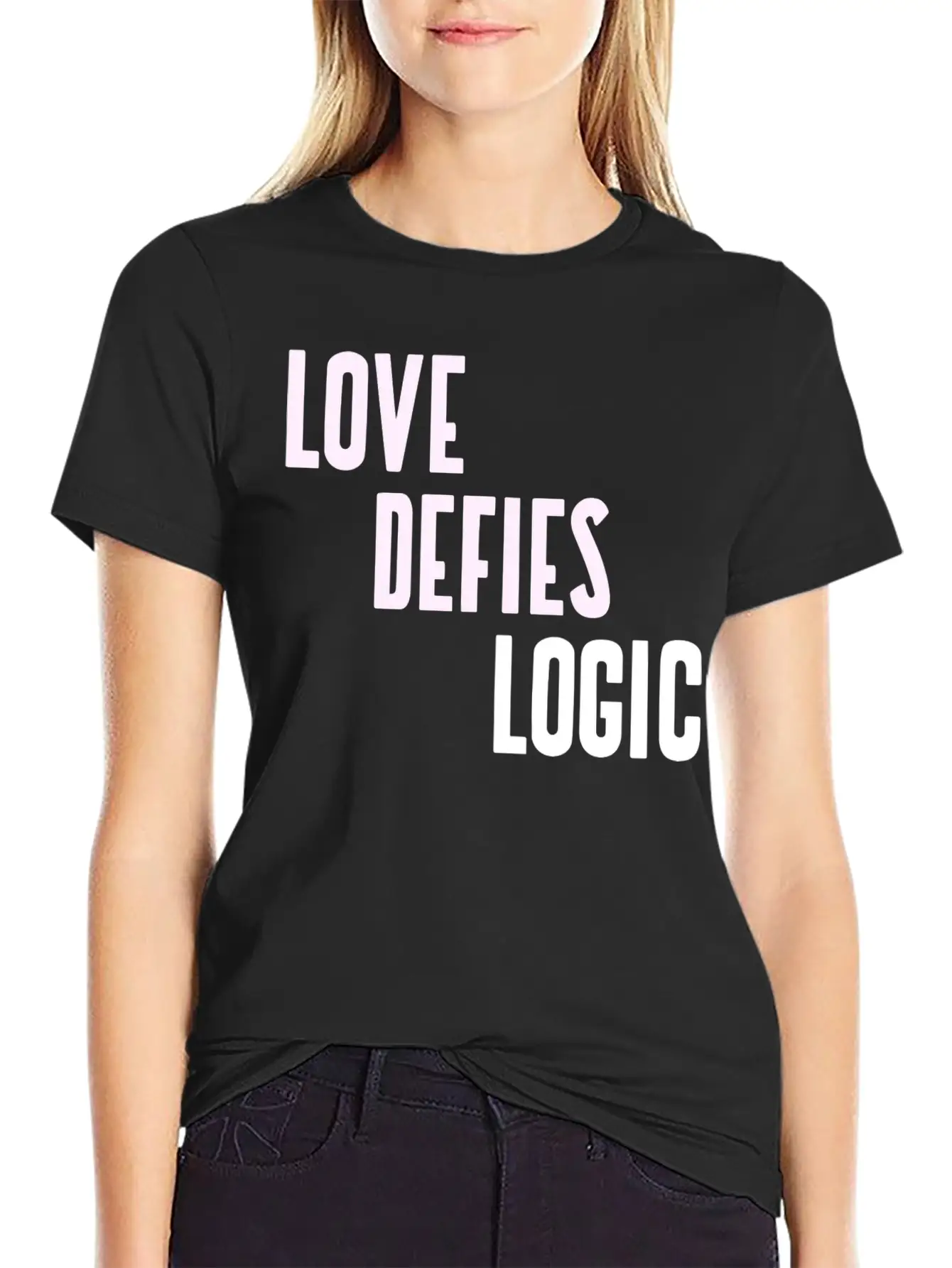 LOVE DEFIES LOGIC (pd148) Essential Unisex Summer Tee – Soft Cotton Casual Fit
