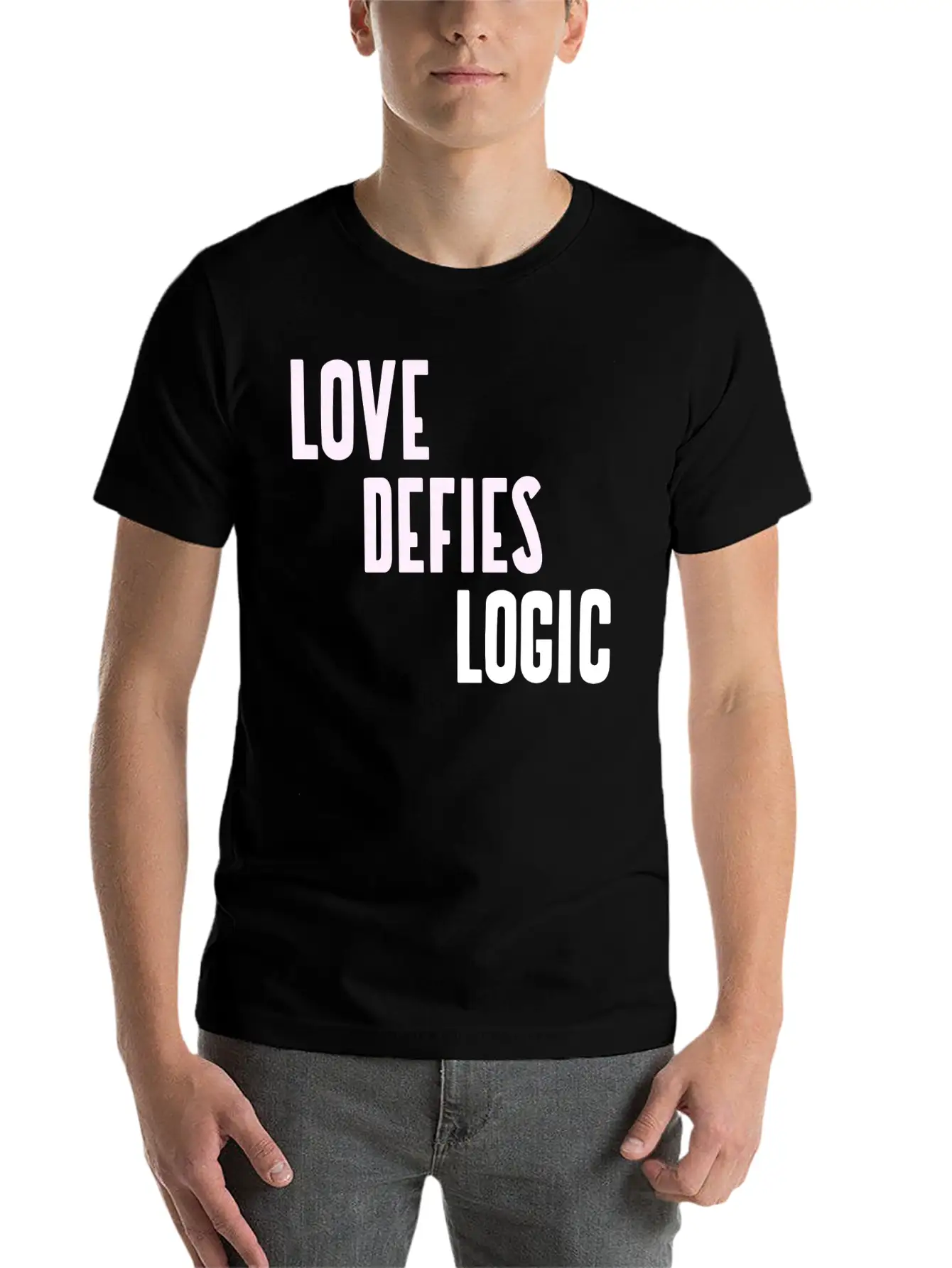 LOVE DEFIES LOGIC (pd148) Essential Unisex Summer Tee – Soft Cotton Casual Fit