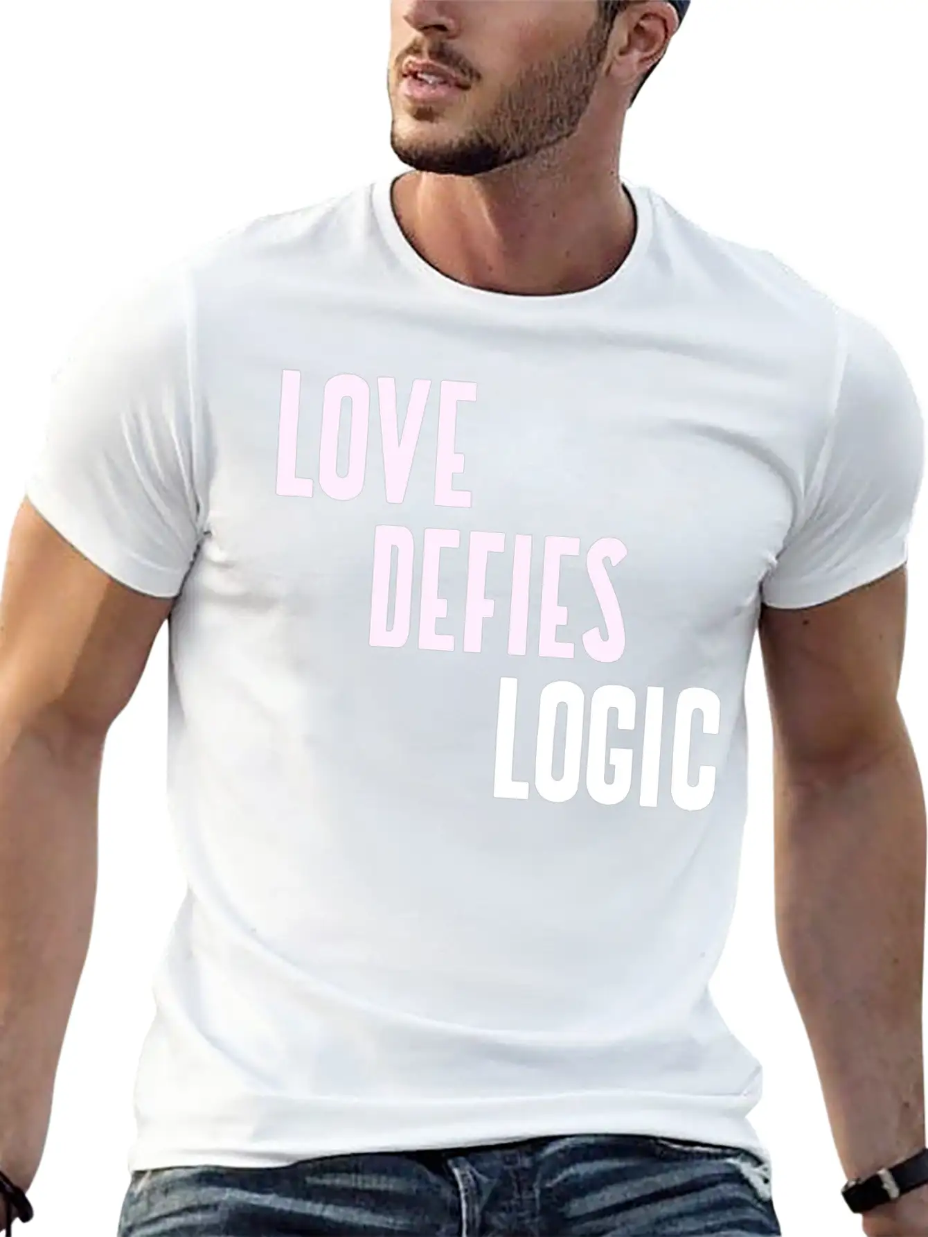 LOVE DEFIES LOGIC (pd148) Essential Unisex Summer Tee – Soft Cotton Casual Fit