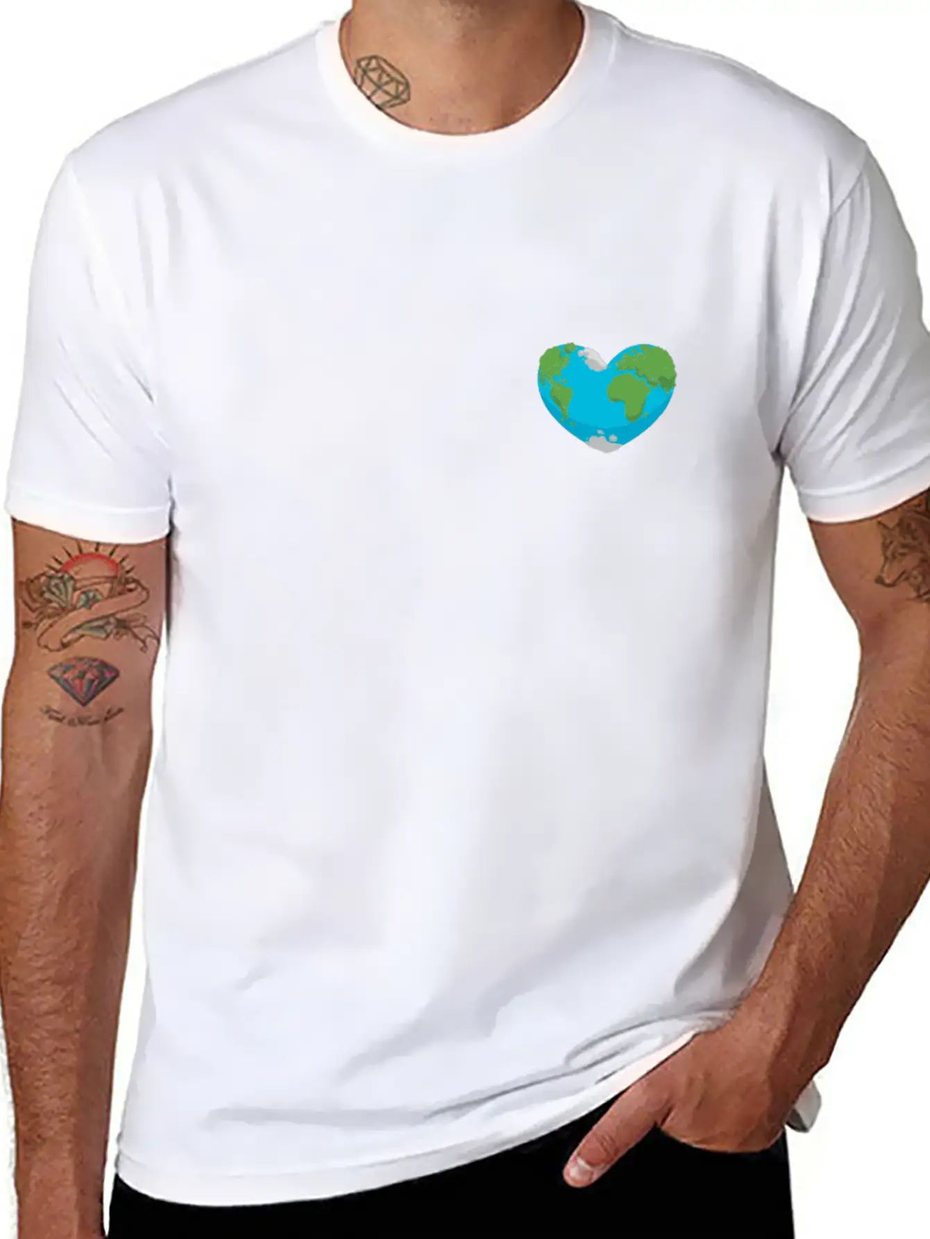 Love Earth Day Heart Stylish Everyday T-Shirt – Unisex Basic Cotton Tee