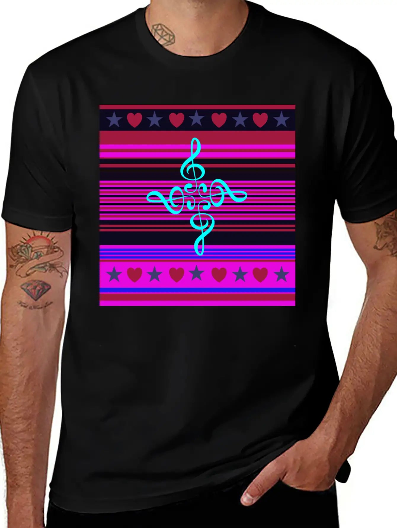 Love For The Music (#2) Basic Graphic T-Shirt – Daily Comfort In Soft Cotton