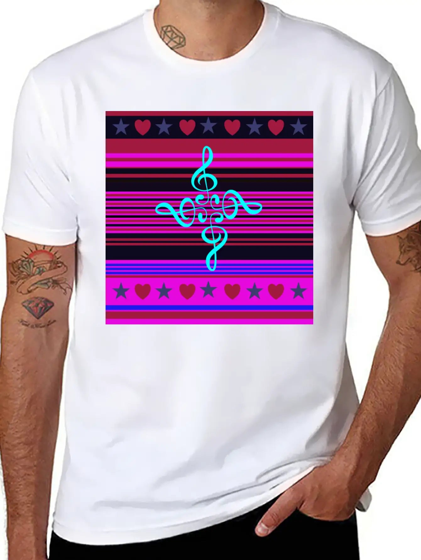 Love For The Music (#2) Basic Graphic T-Shirt – Daily Comfort In Soft Cotton