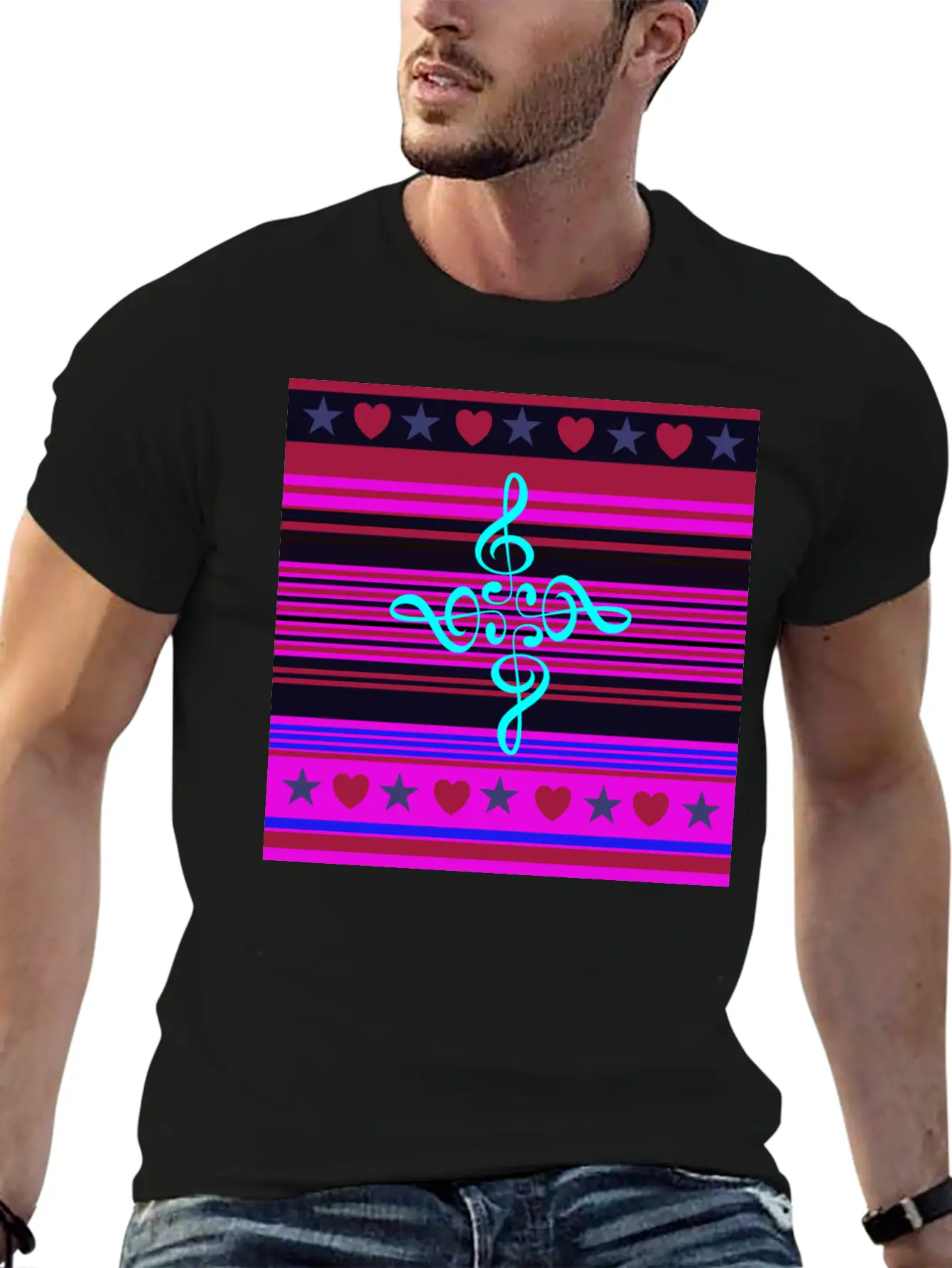 Love For The Music (#2) Basic Graphic T-Shirt – Daily Comfort In Soft Cotton