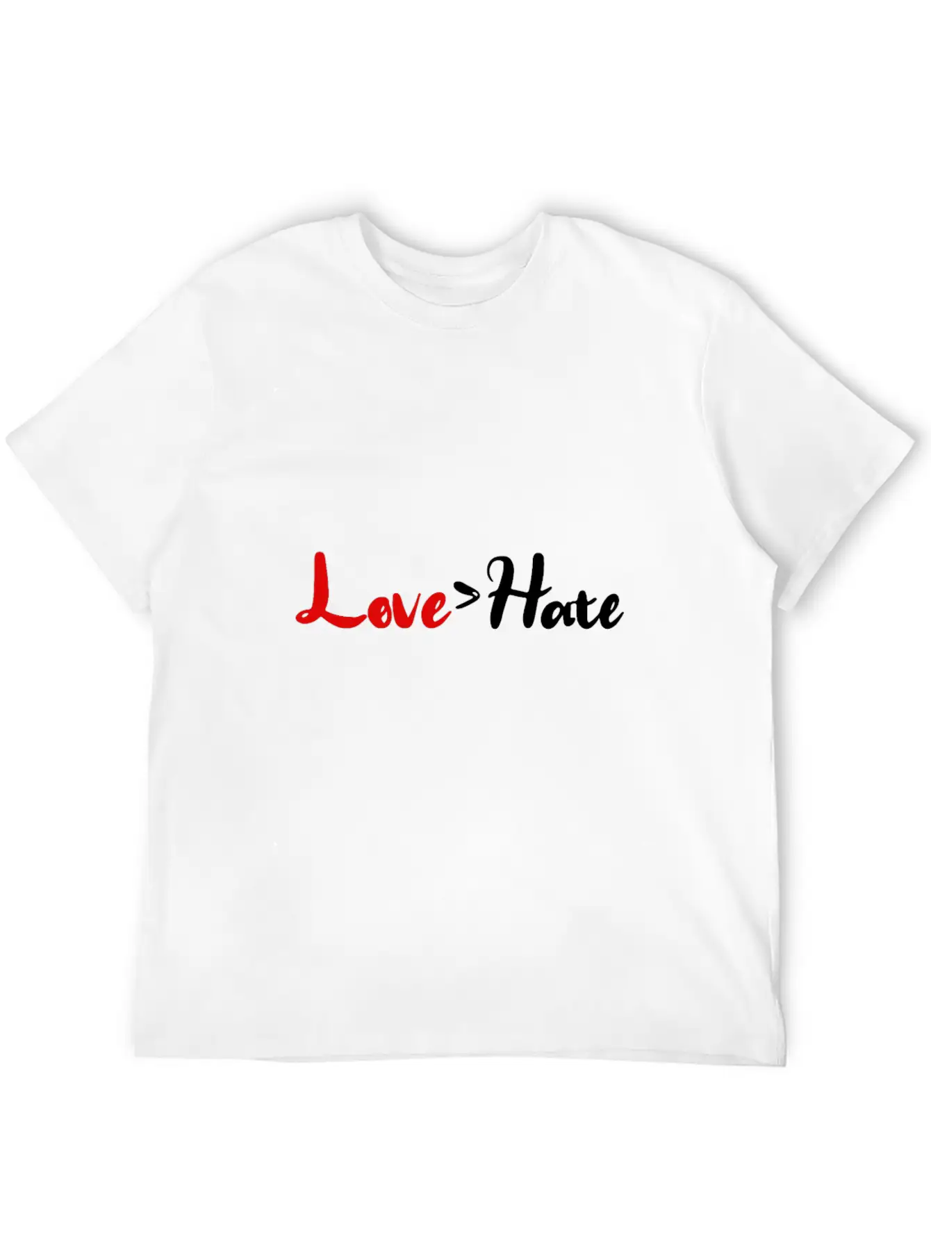 Love > Hate Stylish Everyday T-Shirt – Unisex Basic Cotton Tee