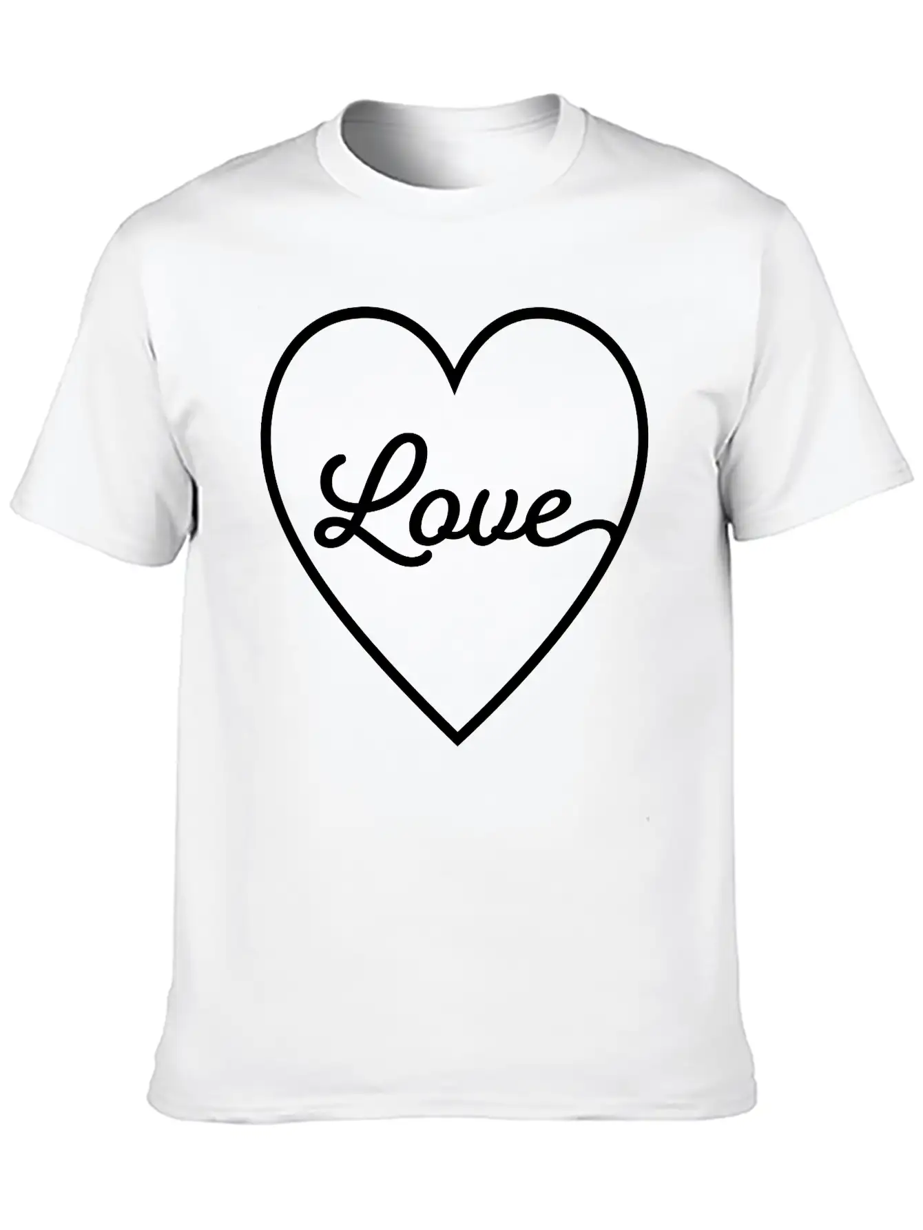 LOVE HEART Unisex Short Sleeve Soft Cotton T-Shirt – Casual Everyday Wear