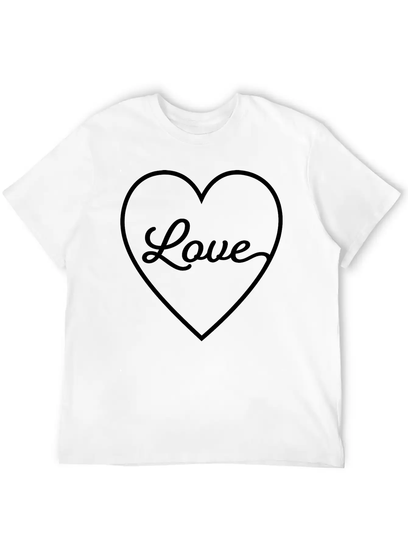 LOVE HEART Unisex Short Sleeve Soft Cotton T-Shirt – Casual Everyday Wear