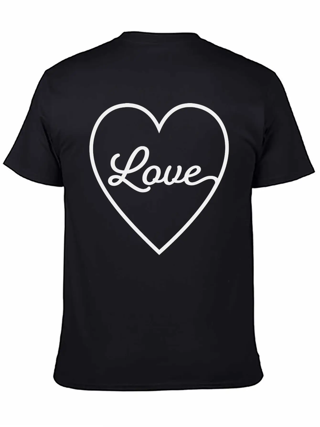 LOVE HEART Unisex Short Sleeve Soft Cotton T-Shirt – Casual Everyday Wear