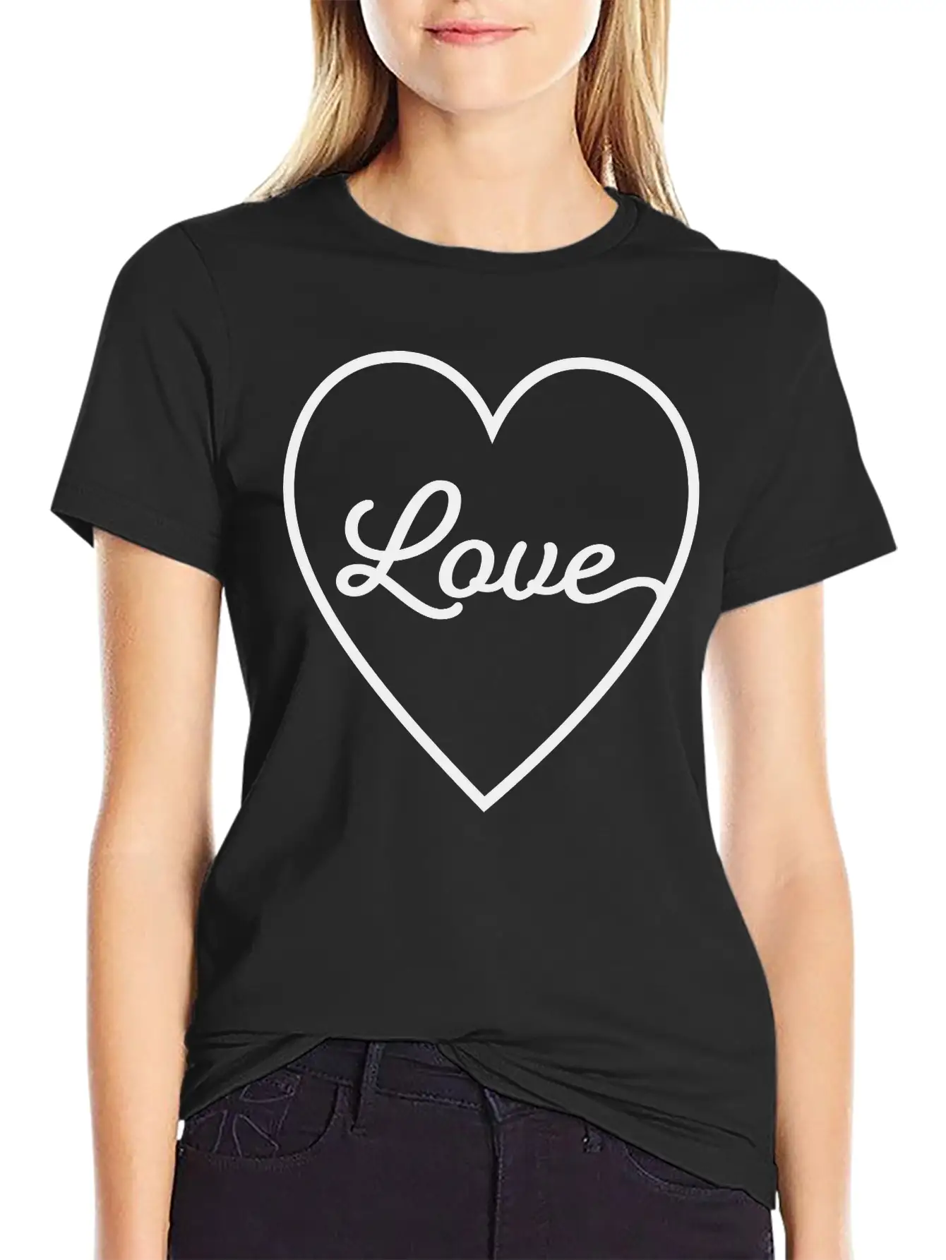 LOVE HEART Unisex Short Sleeve Soft Cotton T-Shirt – Casual Everyday Wear