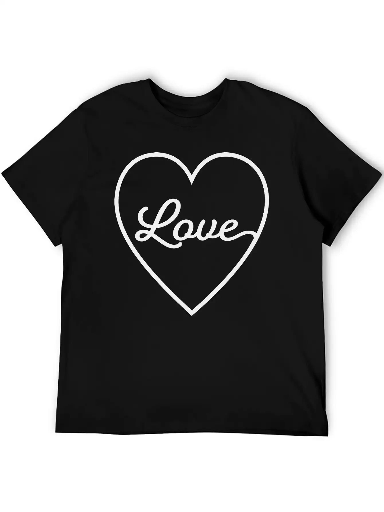 LOVE HEART Unisex Short Sleeve Soft Cotton T-Shirt – Casual Everyday Wear