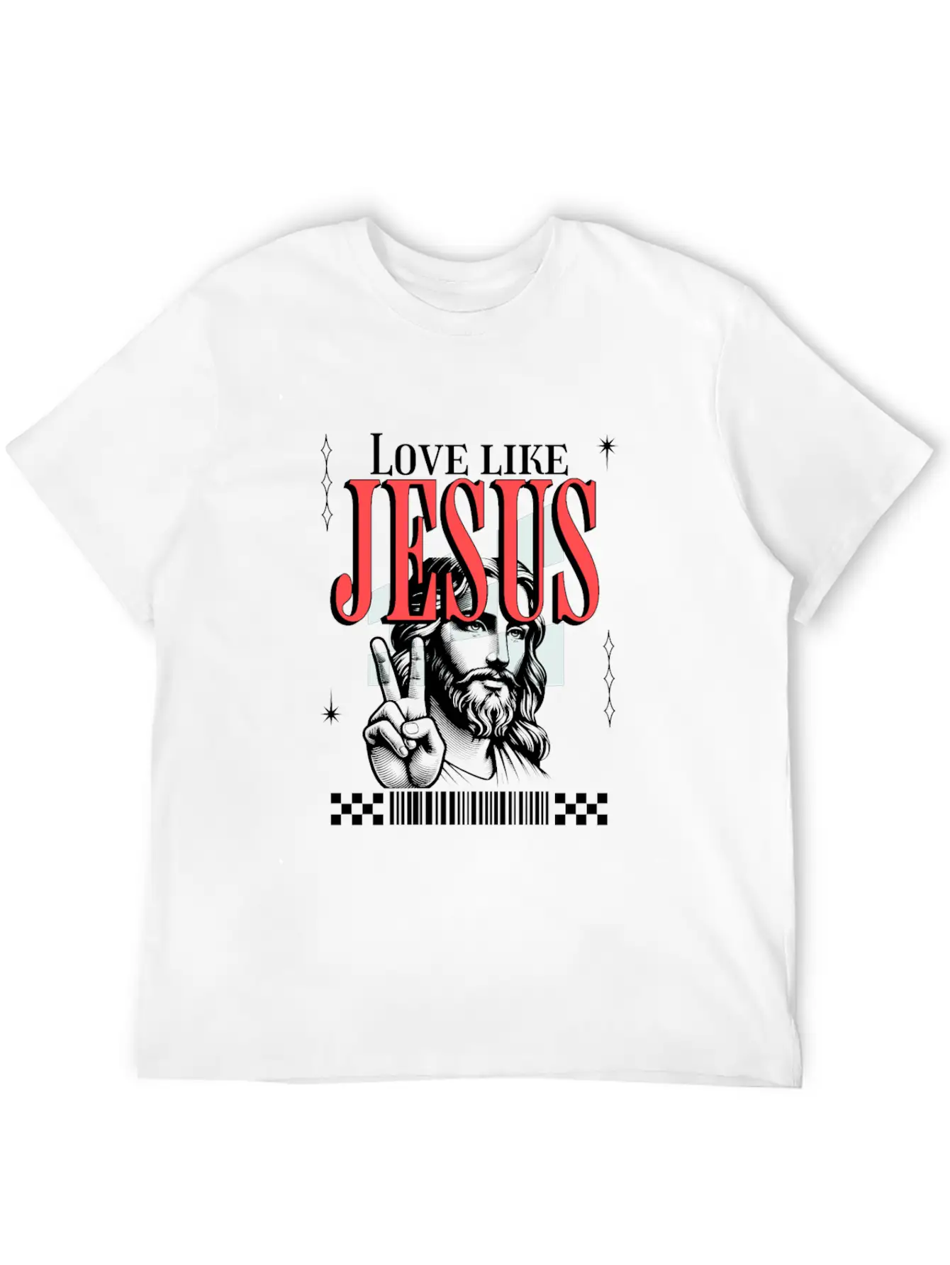 Love Like Jesus Streetwear Jesusgesicht Basic Graphic T-Shirt – Daily Comfort In Soft Cotton
