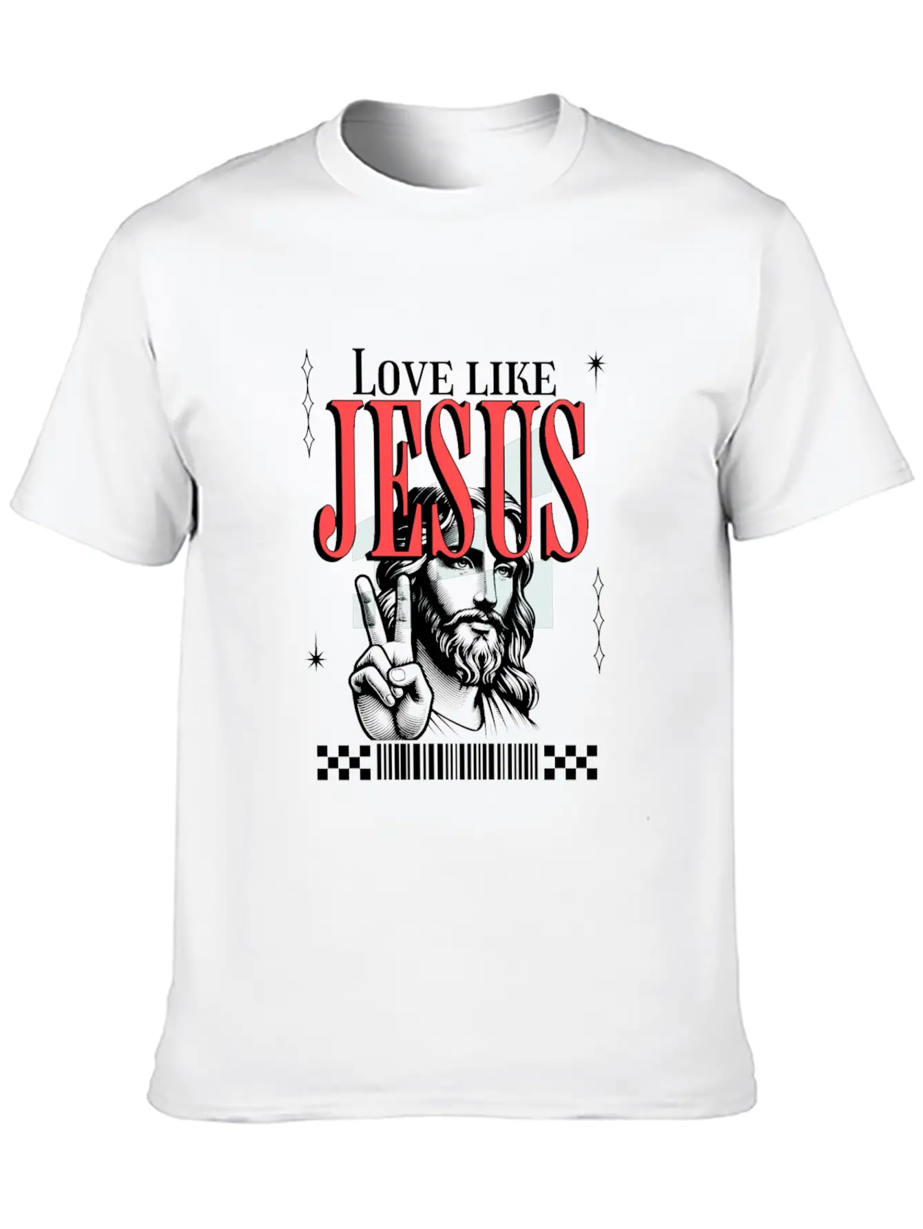 Love Like Jesus Streetwear Jesusgesicht Basic Graphic T-Shirt – Daily Comfort In Soft Cotton