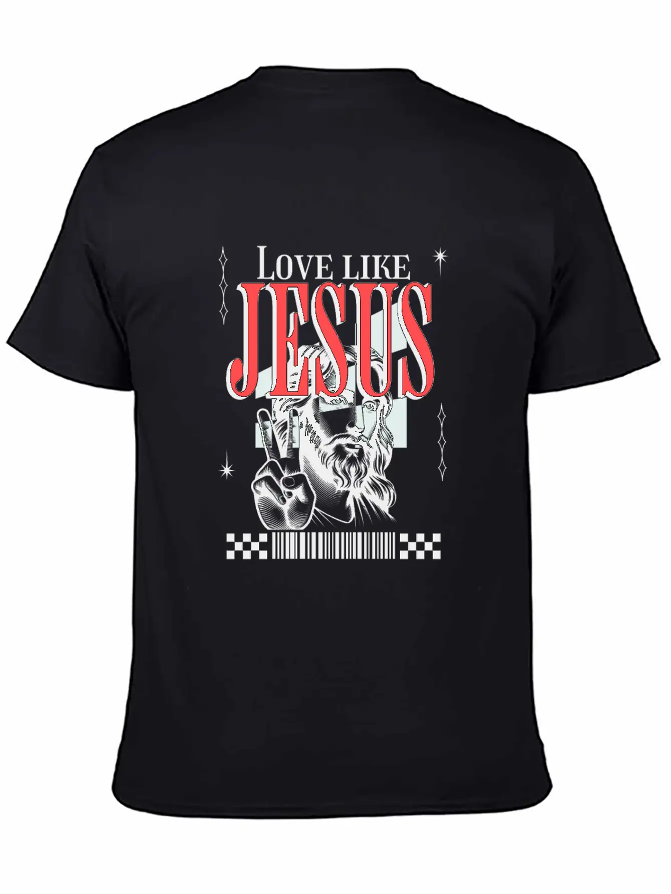 Love Like Jesus Streetwear Jesusgesicht Basic Graphic T-Shirt – Daily Comfort In Soft Cotton