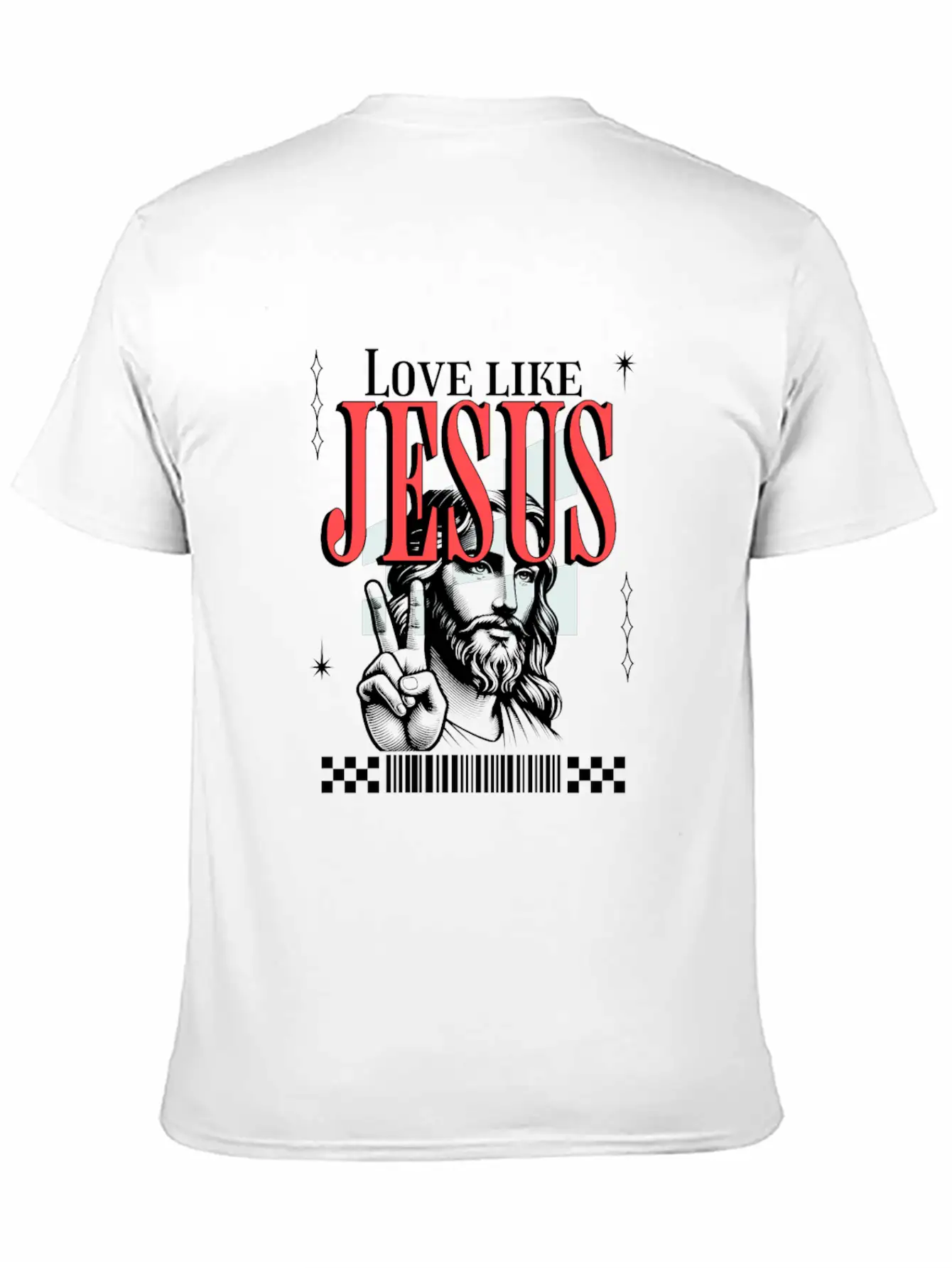 Love Like Jesus Streetwear Jesusgesicht Basic Graphic T-Shirt – Daily Comfort In Soft Cotton