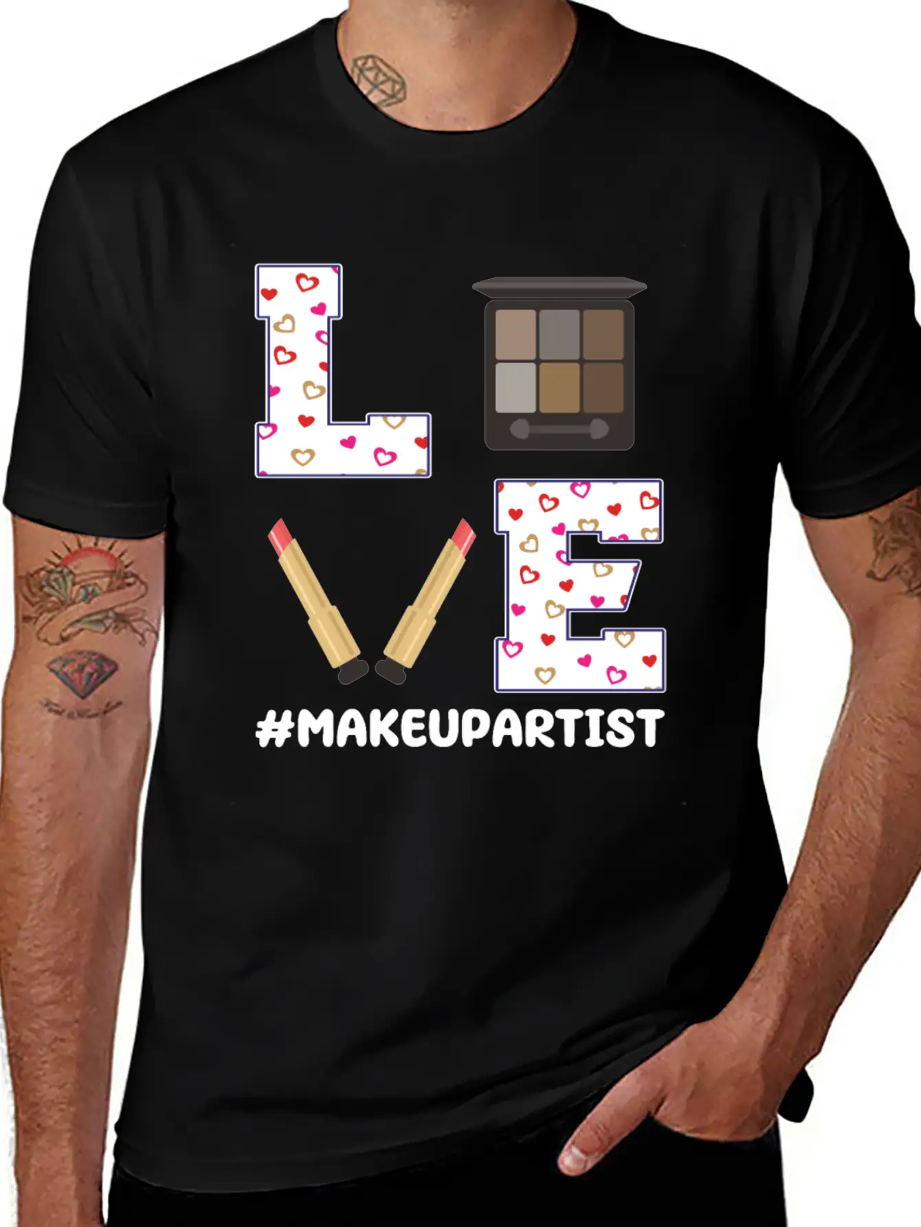 Love Makeup Artist Valentine's Day Stylish Everyday T-Shirt – Unisex Basic Cotton Tee