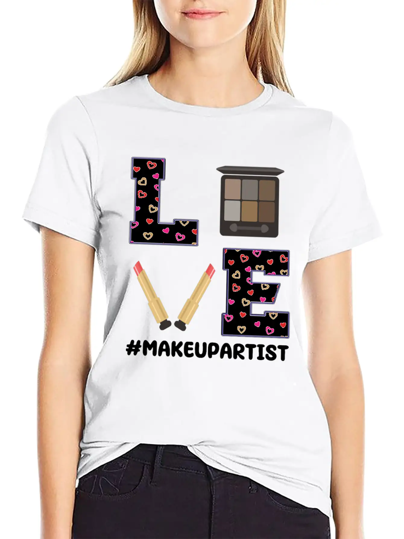 Love Makeup Artist Valentine's Day Stylish Everyday T-Shirt – Unisex Basic Cotton Tee