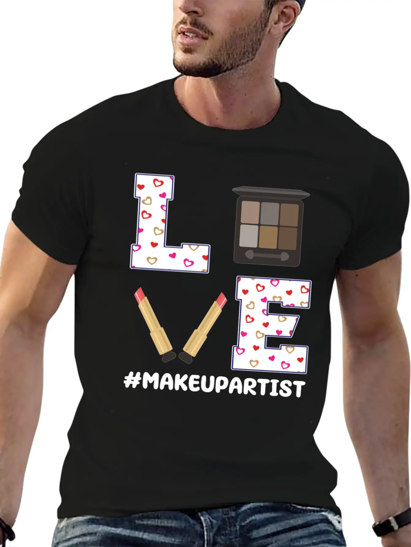 Love Makeup Artist Valentine's Day Stylish Everyday T-Shirt – Unisex Basic Cotton Tee
