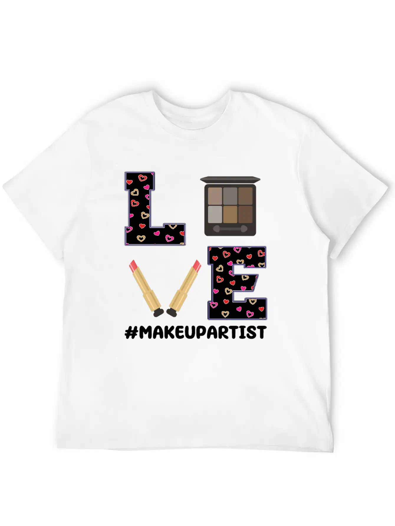 Love Makeup Artist Valentine's Day Stylish Everyday T-Shirt – Unisex Basic Cotton Tee