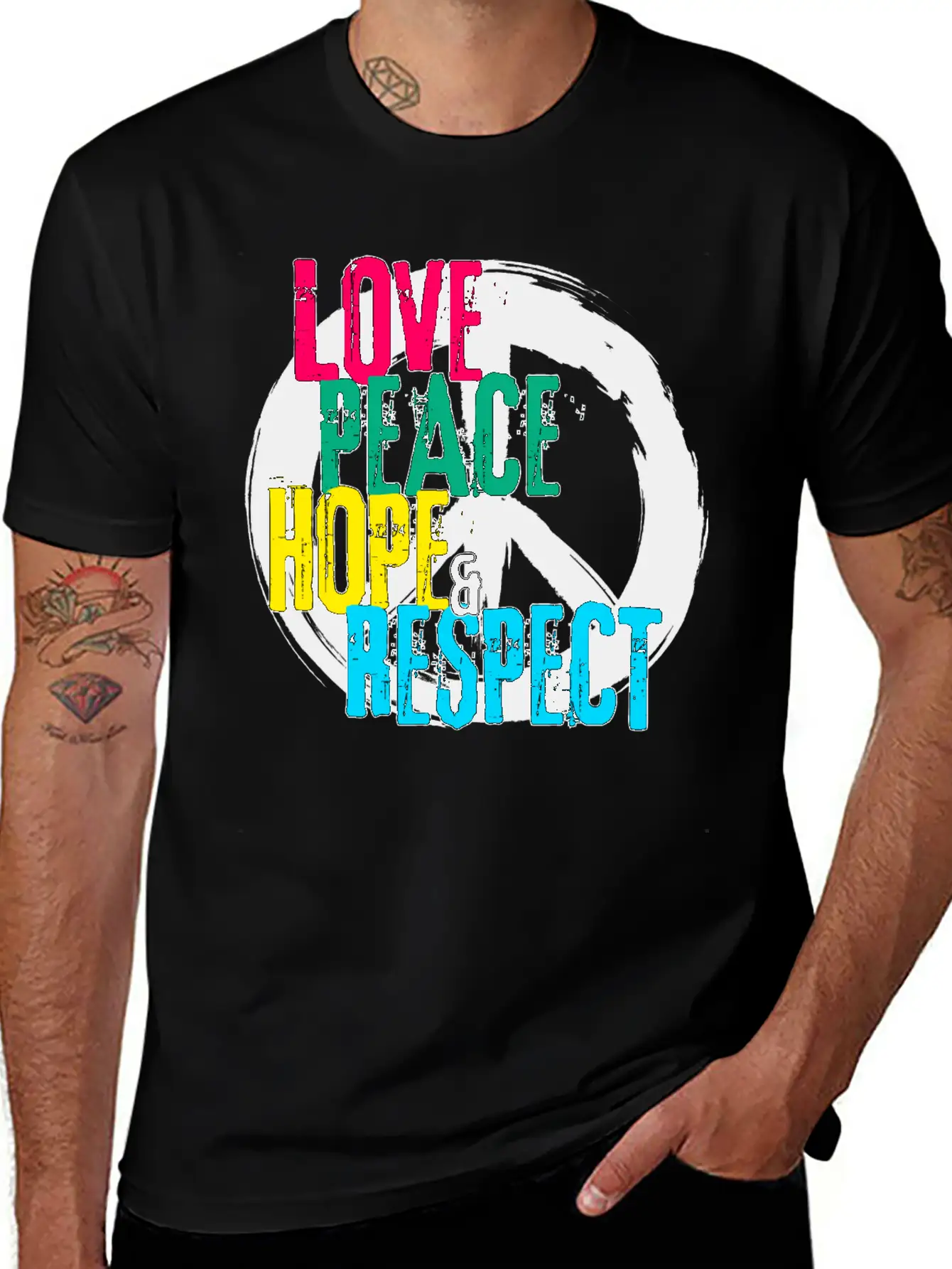 LOVE PEACE HOPE & RESPECT Essential Unisex Summer Tee – Soft Cotton Casual Fit