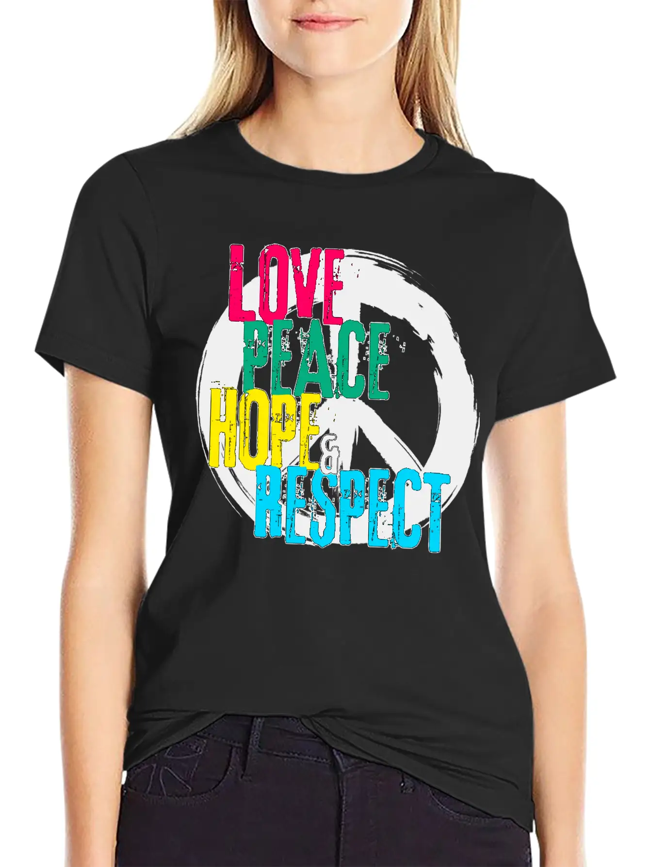 LOVE PEACE HOPE & RESPECT Essential Unisex Summer Tee – Soft Cotton Casual Fit