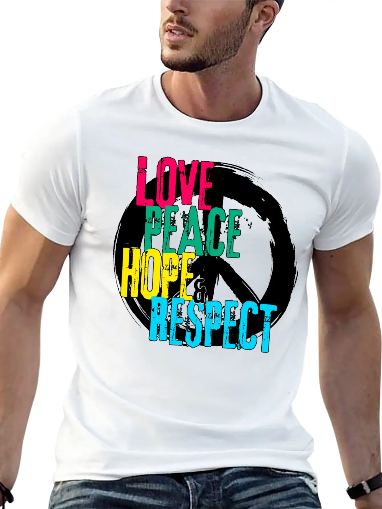 LOVE PEACE HOPE & RESPECT Essential Unisex Summer Tee – Soft Cotton Casual Fit