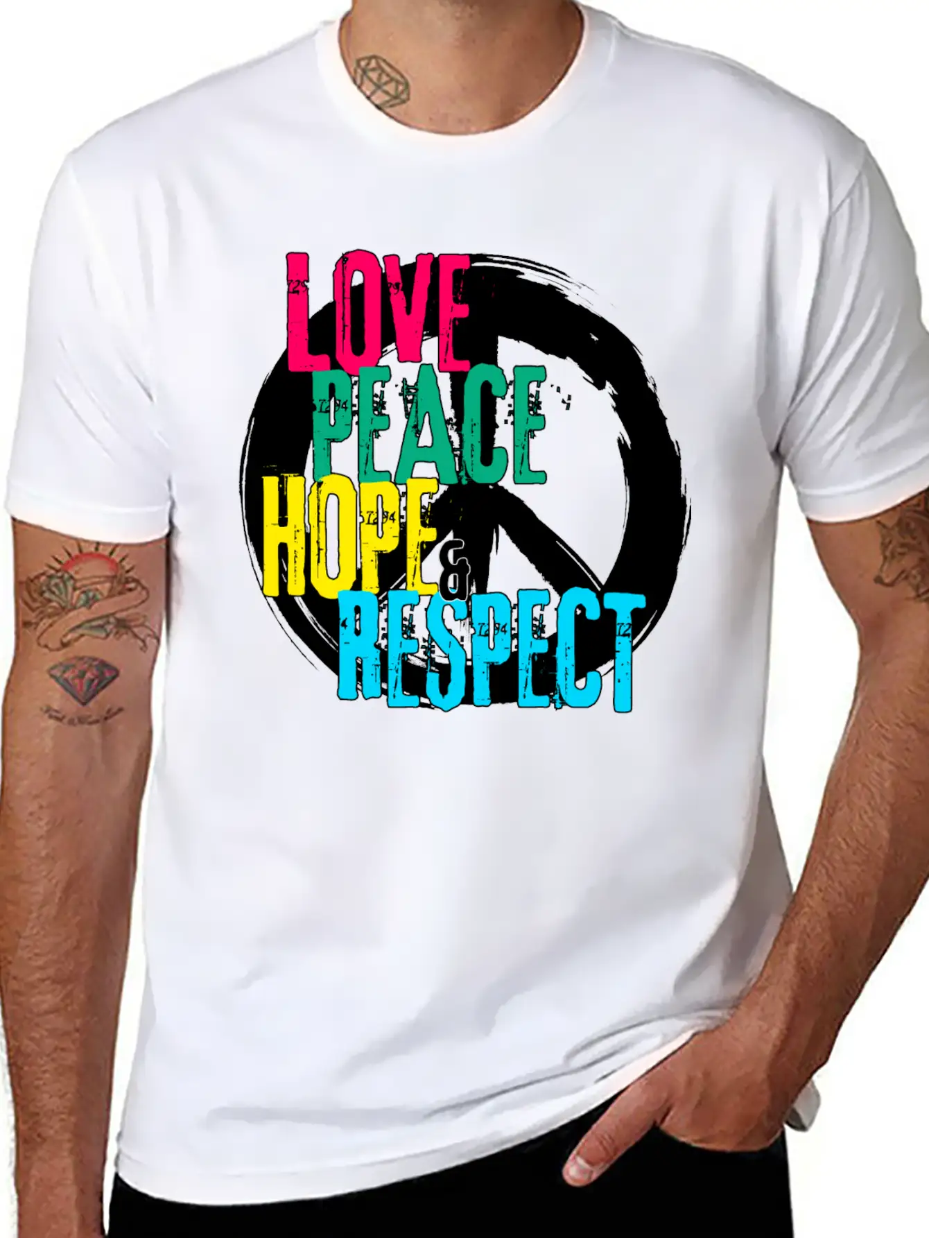LOVE PEACE HOPE & RESPECT Essential Unisex Summer Tee – Soft Cotton Casual Fit