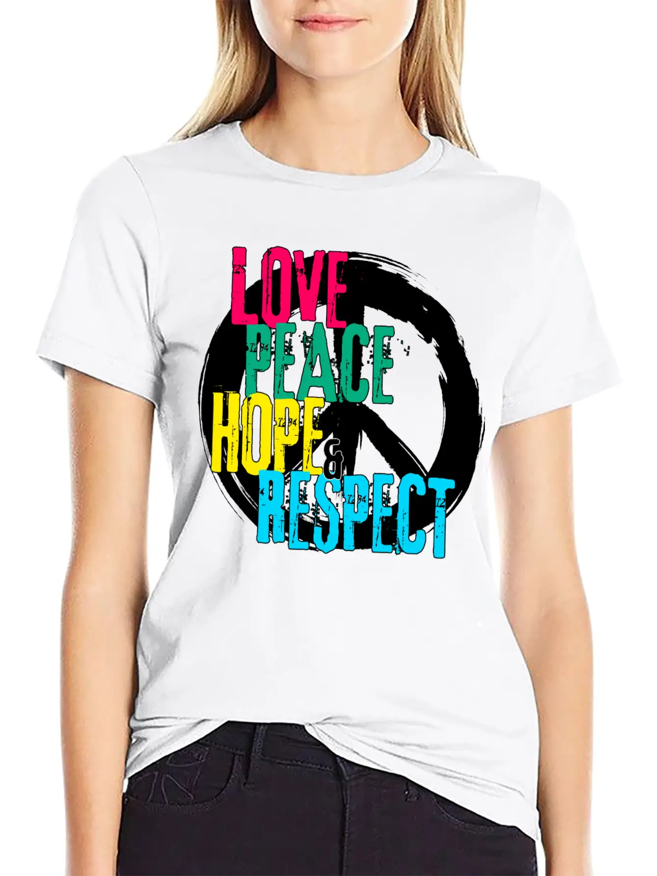 LOVE PEACE HOPE & RESPECT Essential Unisex Summer Tee – Soft Cotton Casual Fit