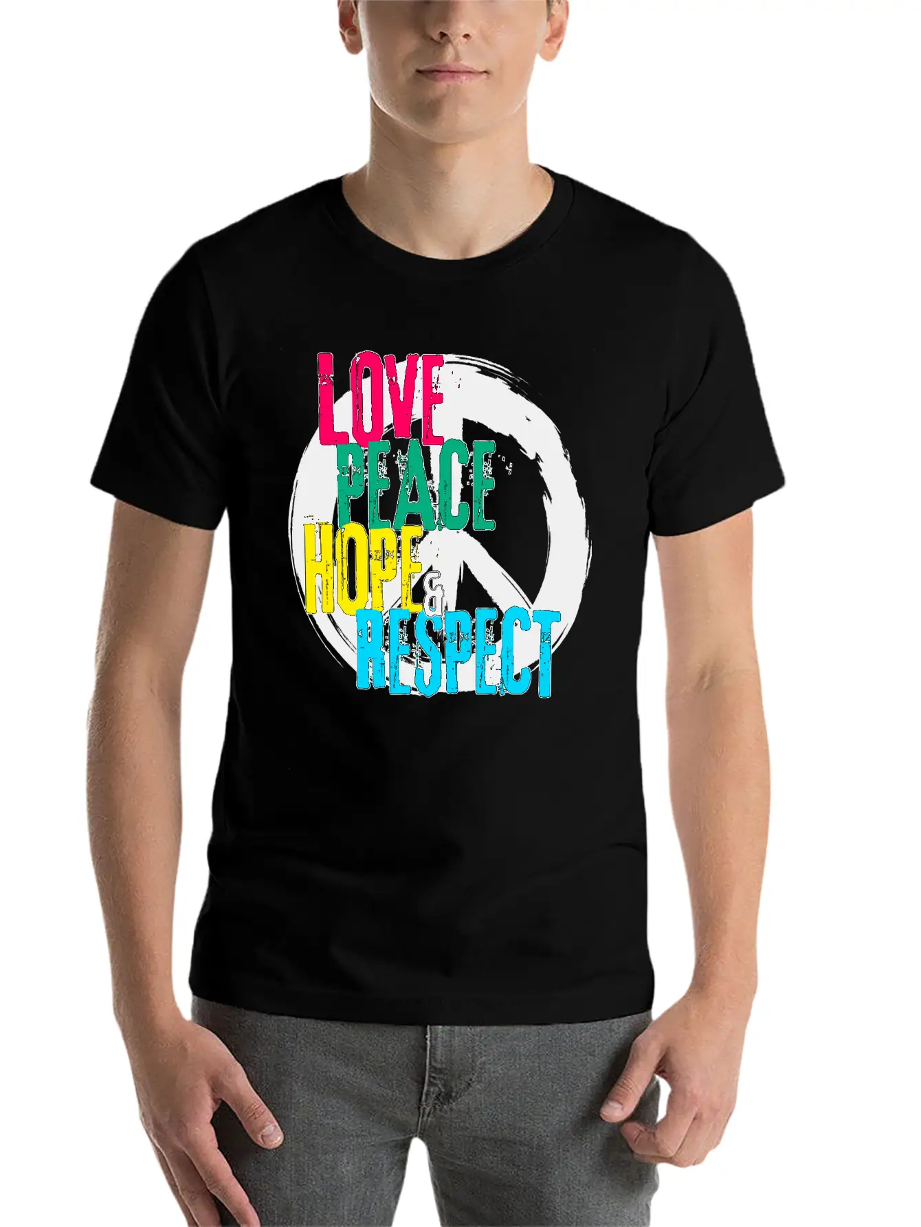 LOVE PEACE HOPE & RESPECT Essential Unisex Summer Tee – Soft Cotton Casual Fit