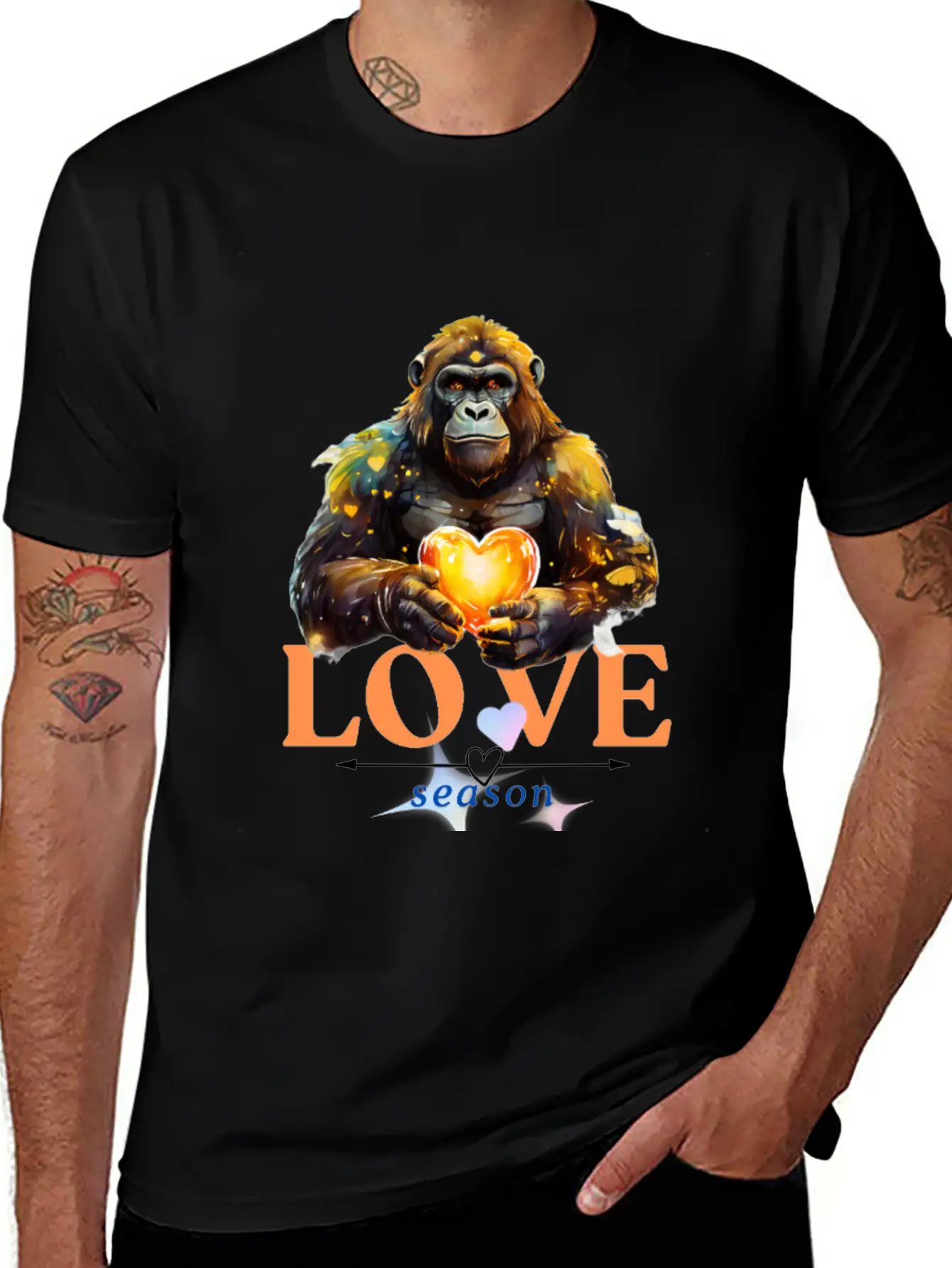Love Season - Gorilla Unisex Casual T-Shirt – Clean Design For Daily Comfort