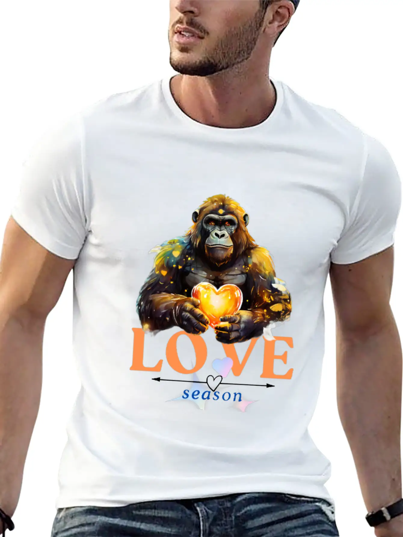 Love Season - Gorilla Unisex Casual T-Shirt – Clean Design For Daily Comfort