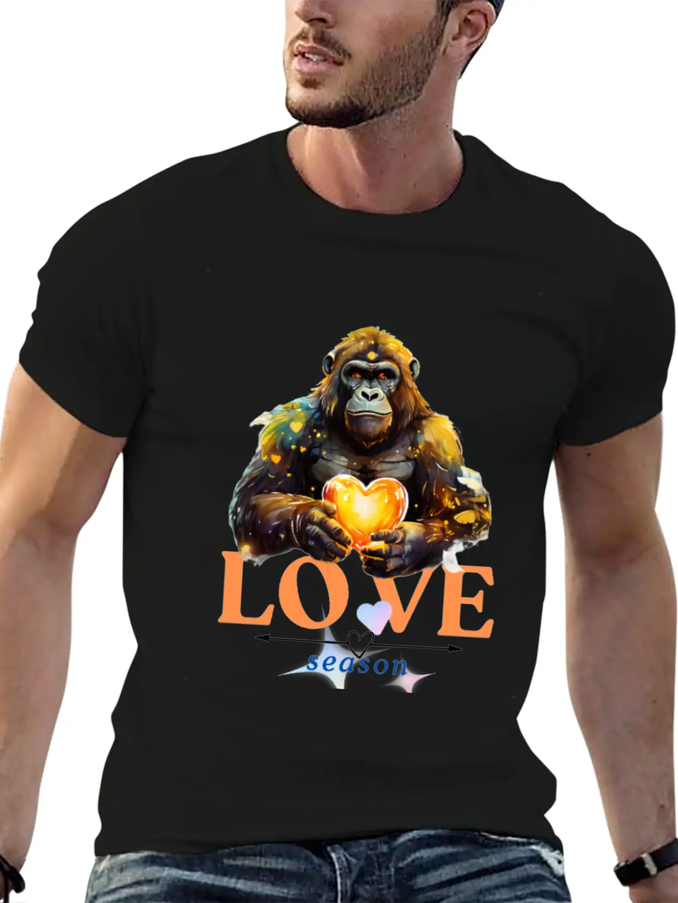 Love Season - Gorilla Unisex Casual T-Shirt – Clean Design For Daily Comfort