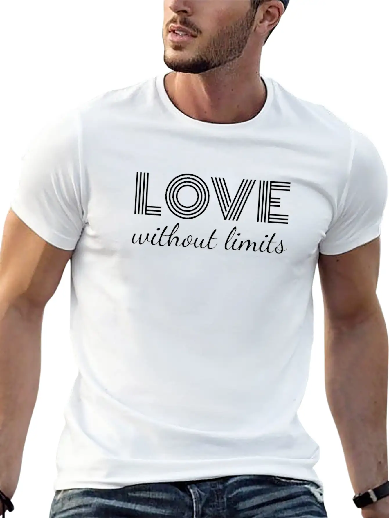 Love Without Limits; Inspiration Quote Unisex Short Sleeve Soft Cotton T-Shirt – Casual Everyday Wear