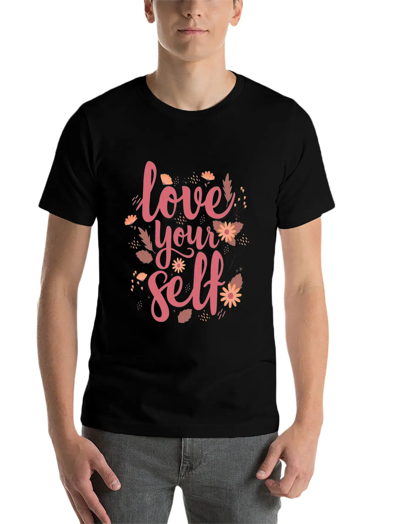 LOVE YOUR SELF Stylish Everyday T-Shirt – Unisex Basic Cotton Tee