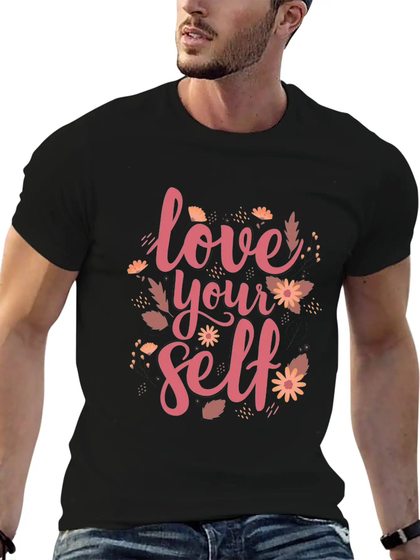 LOVE YOUR SELF Stylish Everyday T-Shirt – Unisex Basic Cotton Tee