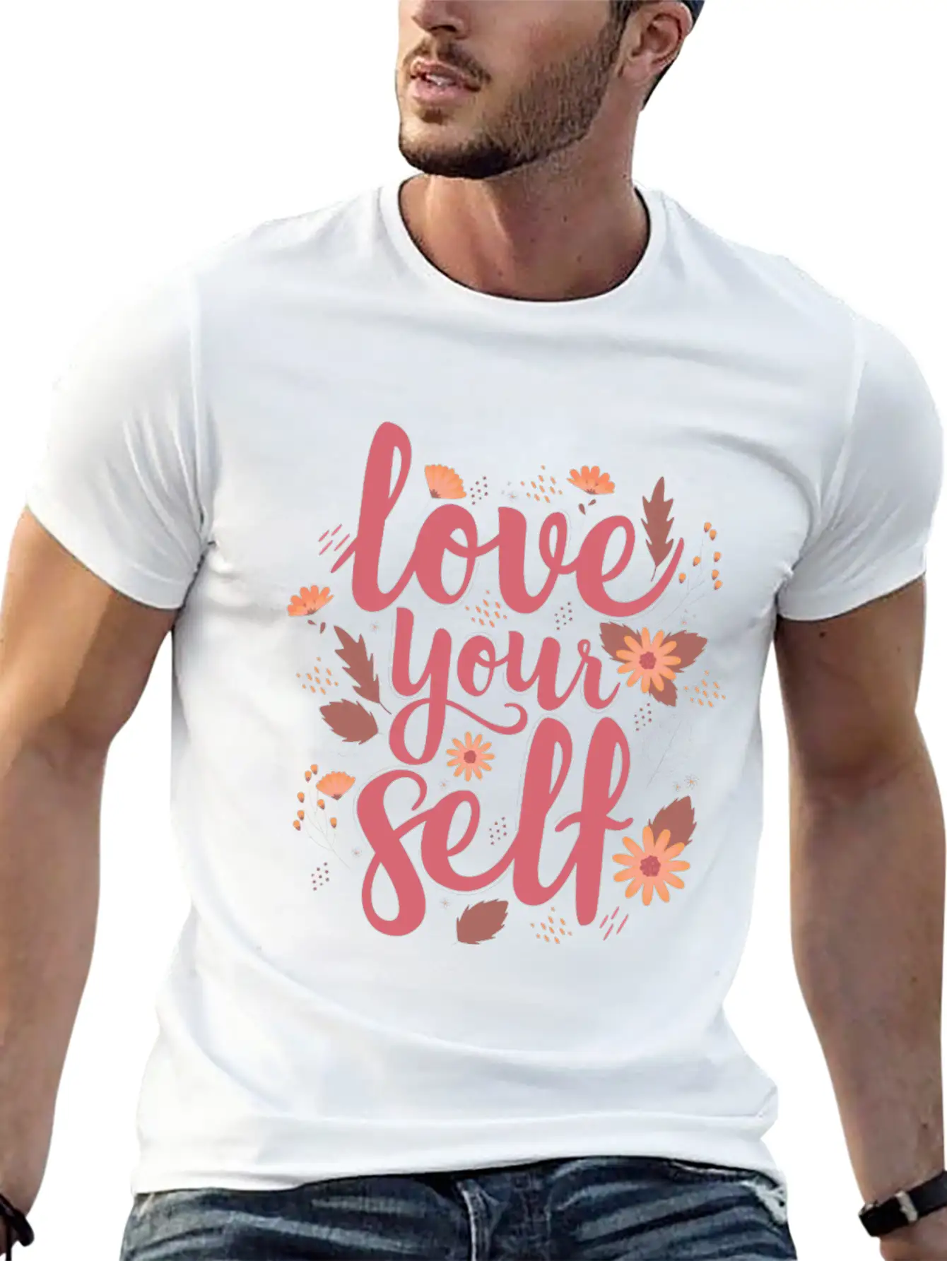 LOVE YOUR SELF Stylish Everyday T-Shirt – Unisex Basic Cotton Tee