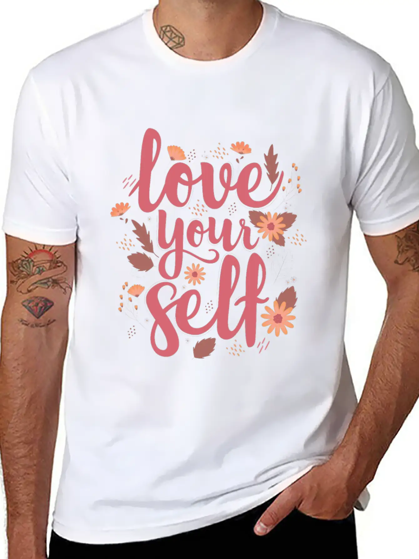 LOVE YOUR SELF Stylish Everyday T-Shirt – Unisex Basic Cotton Tee