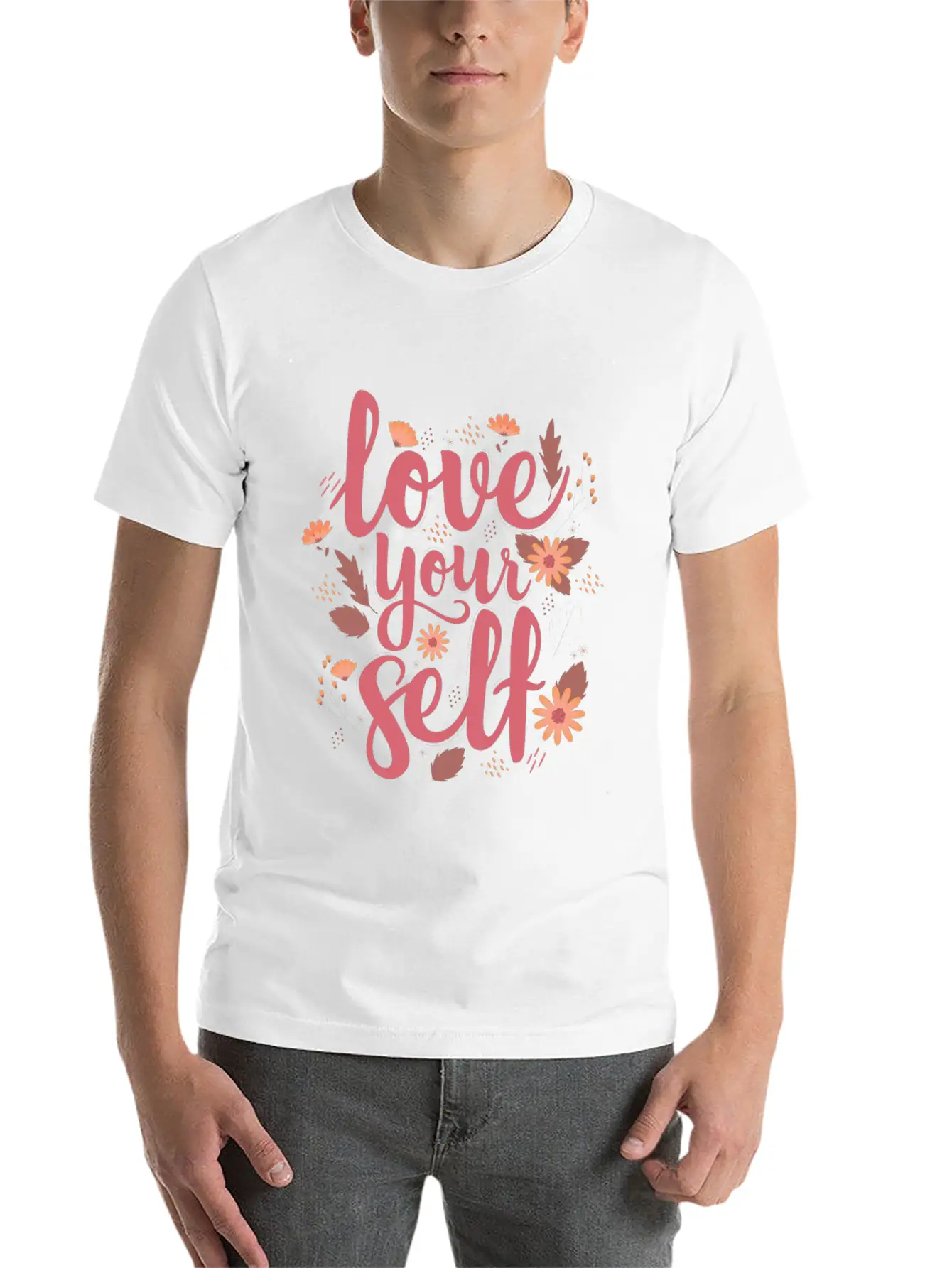 LOVE YOUR SELF Stylish Everyday T-Shirt – Unisex Basic Cotton Tee