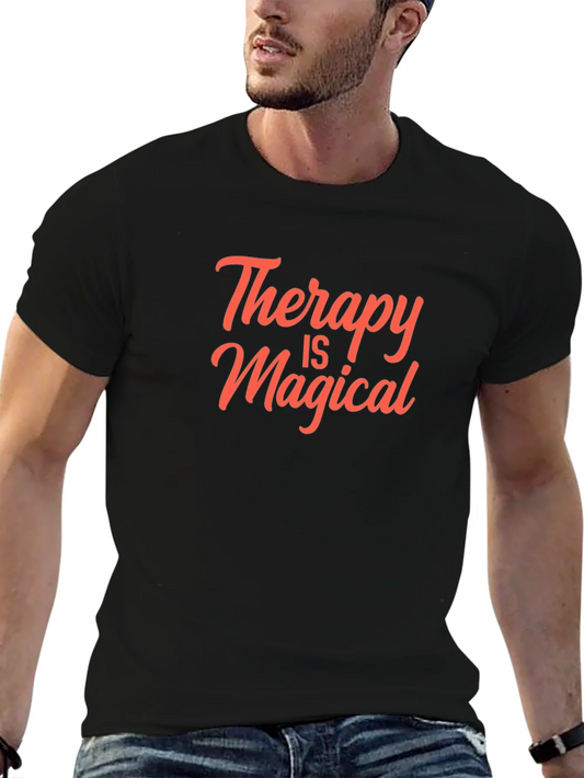Therapy is Magical T-Shirt - Black Cotton Tee