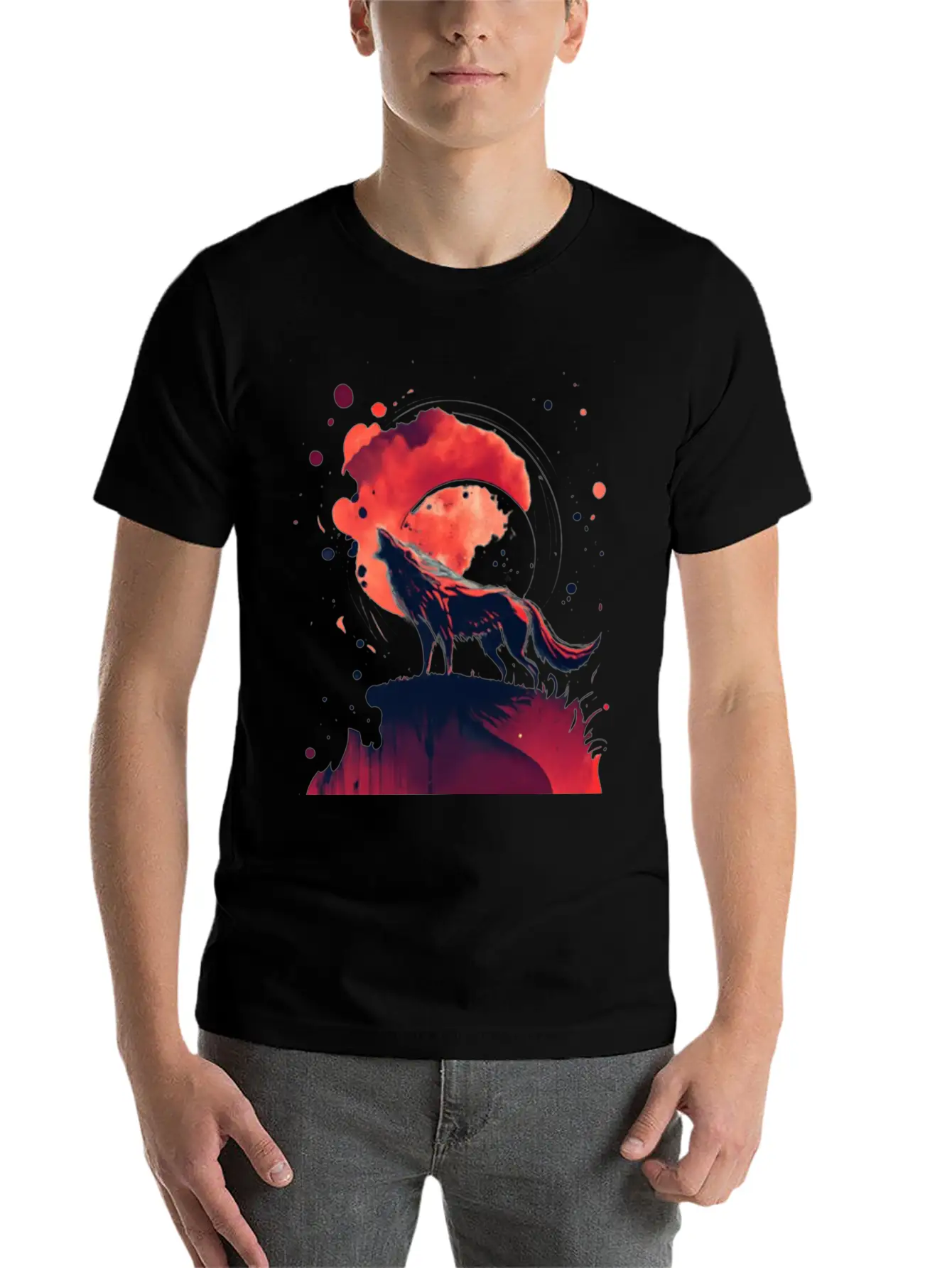 Luna Wolf Silhouette Timeless Short Sleeve Tee – Comfy And Minimalist Design