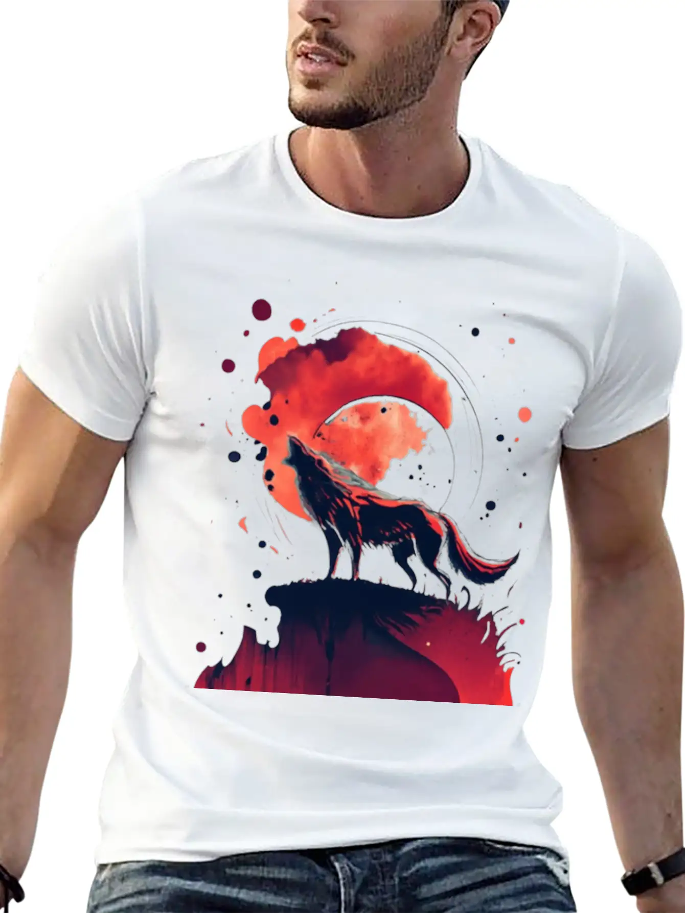 Luna Wolf Silhouette Timeless Short Sleeve Tee – Comfy And Minimalist Design
