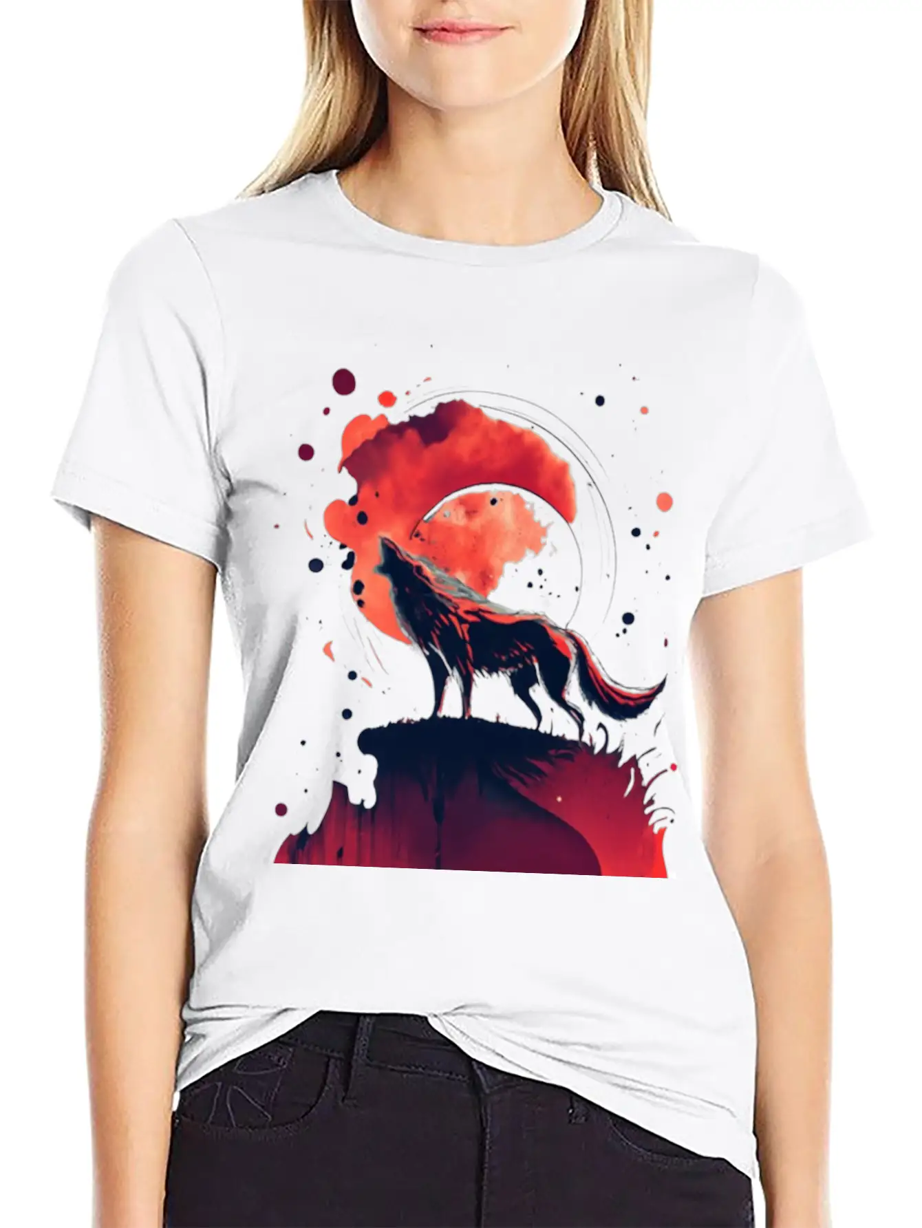 Luna Wolf Silhouette Timeless Short Sleeve Tee – Comfy And Minimalist Design