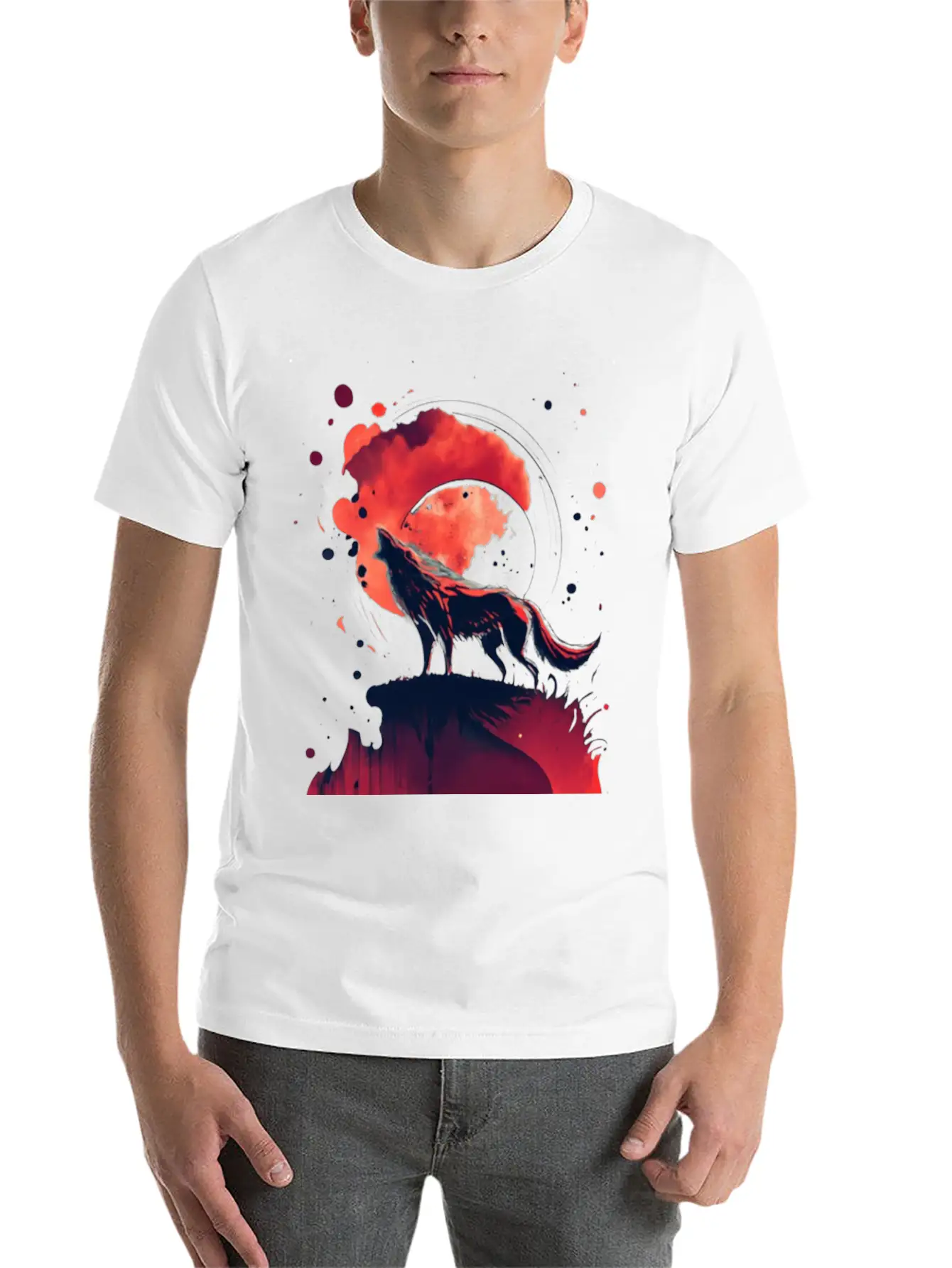 Luna Wolf Silhouette Timeless Short Sleeve Tee – Comfy And Minimalist Design