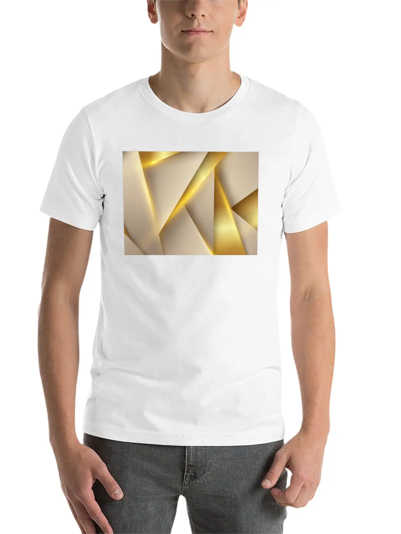 Luxury Golden Shapes Essential Unisex Summer Tee – Soft Cotton Casual Fit