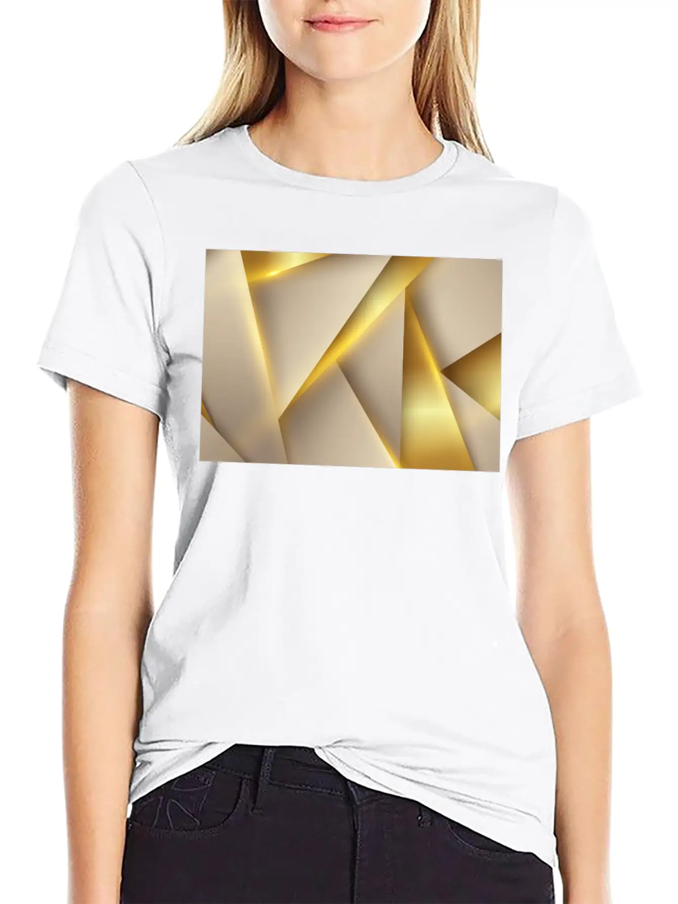 Luxury Golden Shapes Essential Unisex Summer Tee – Soft Cotton Casual Fit