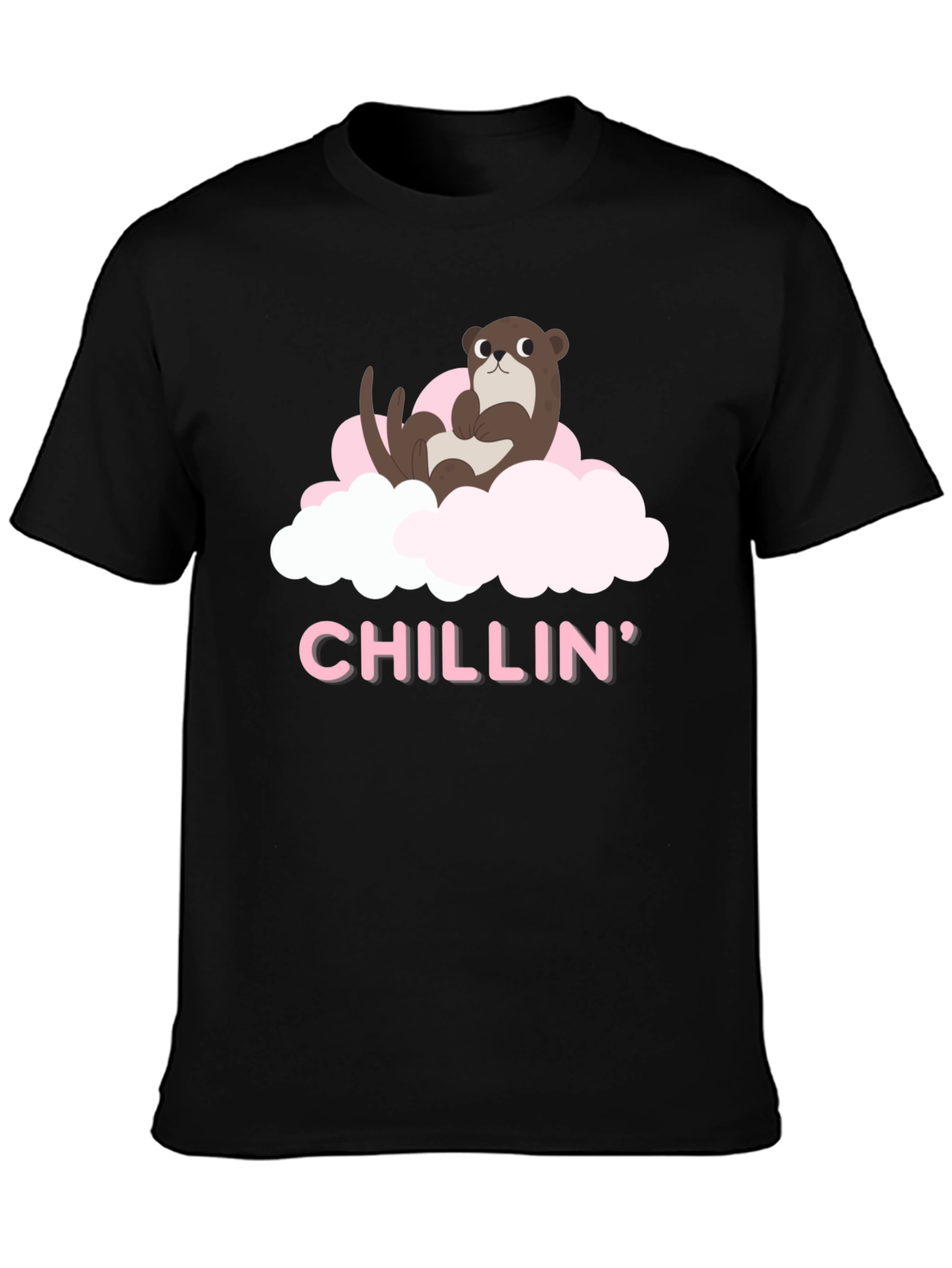 Chillin Otter Tee - Comfortable Black T-Shirt