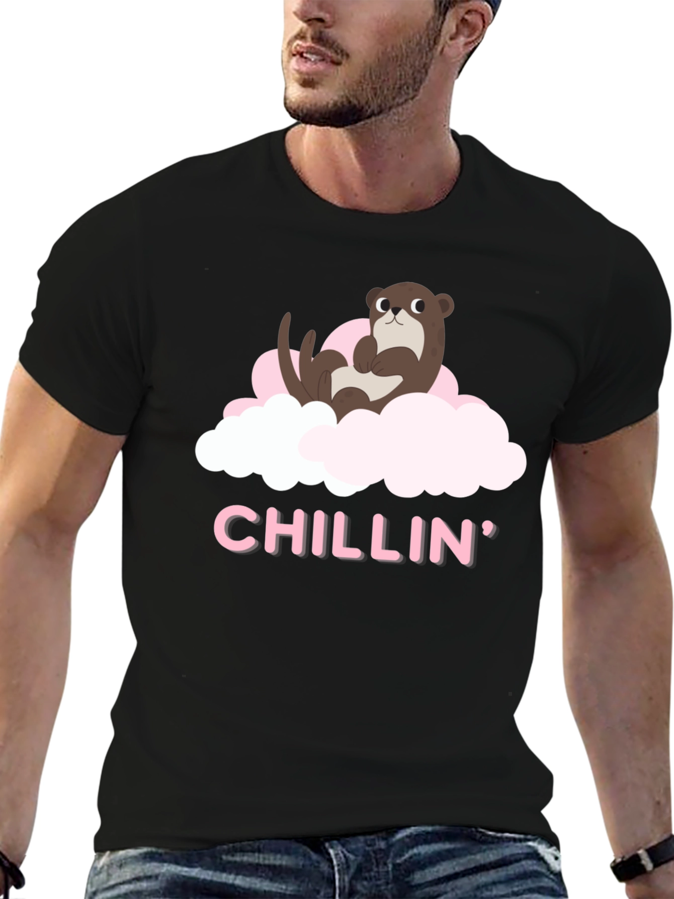 Chillin Otter Tee - Comfortable Black T-Shirt