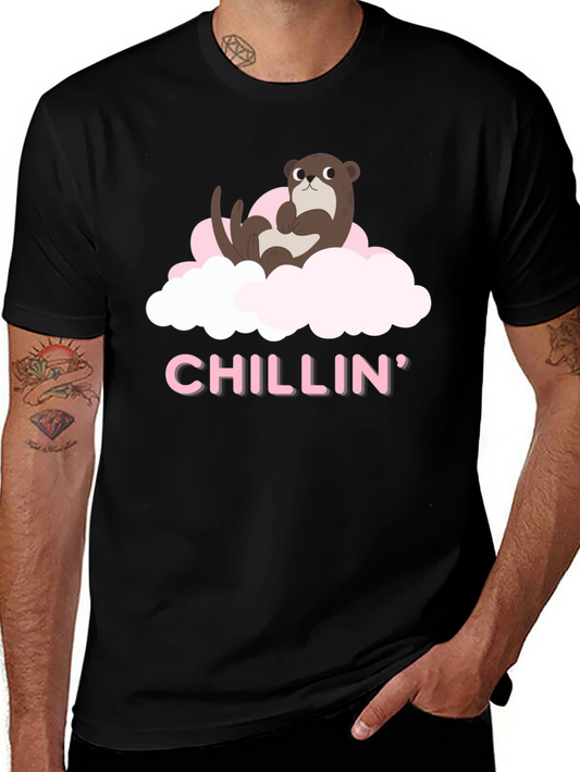 Chillin Otter Tee - Comfortable Black T-Shirt